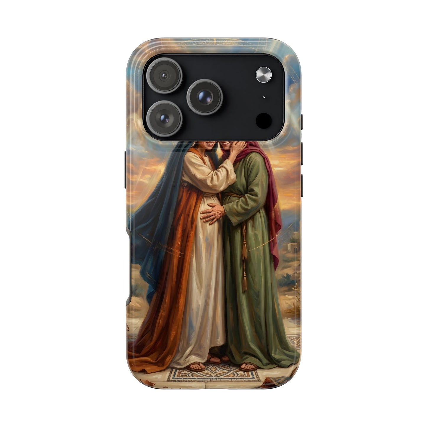 “Blessed Among Women - Mary and Elizabeth Embrace” - Phone Case