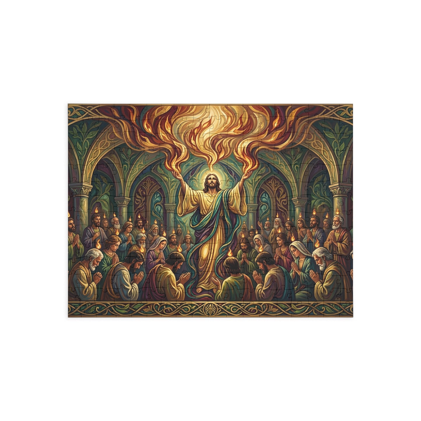 “Spirit Poured Out - Pentecost Flames Descending” - Jigsaw Puzzle