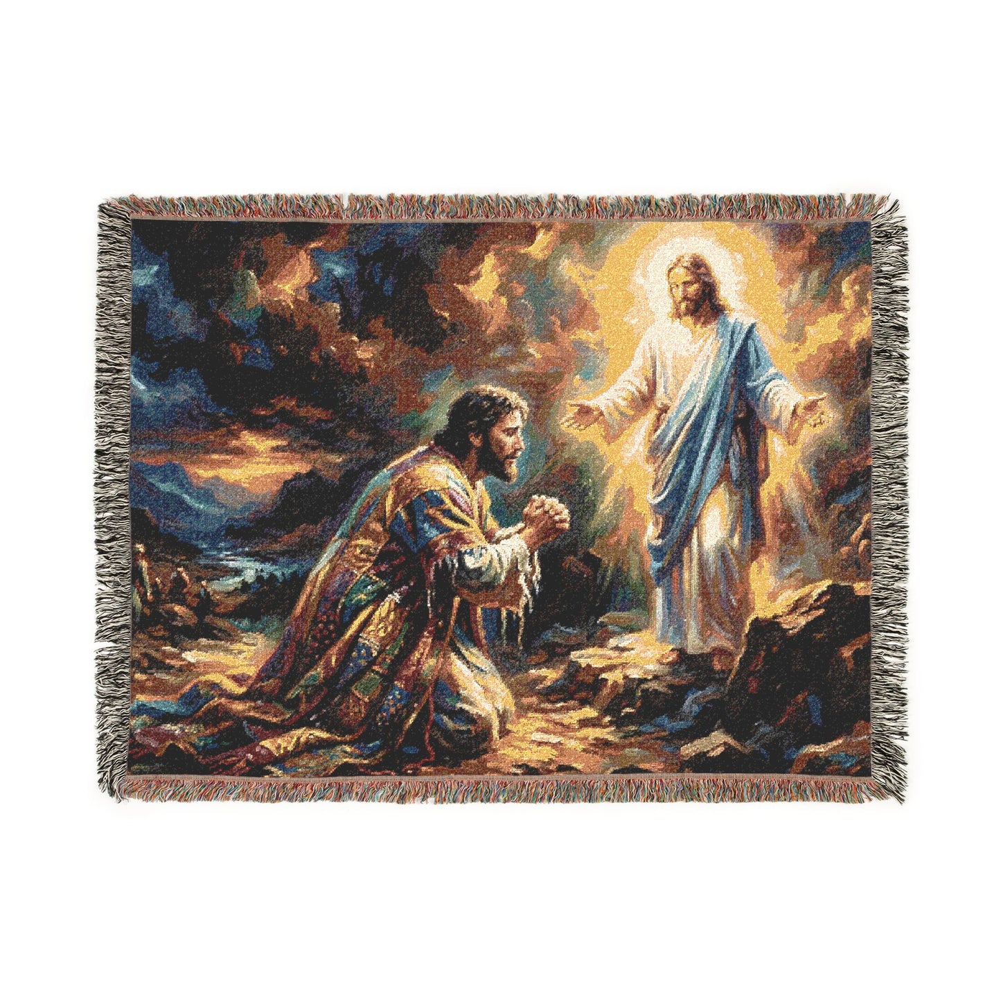 “Coat of Many Colors - Joseph's Enduring Faith” - Woven Blanket