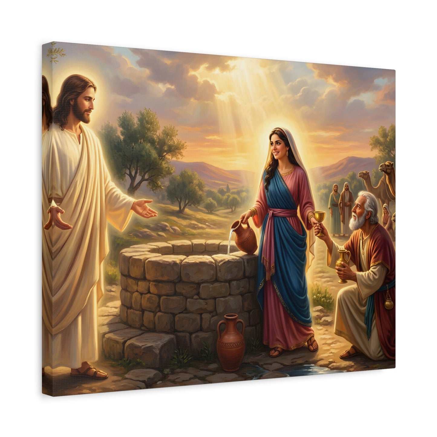 “Providence Unveiled - Rebekah at the Well” - Canvas Art