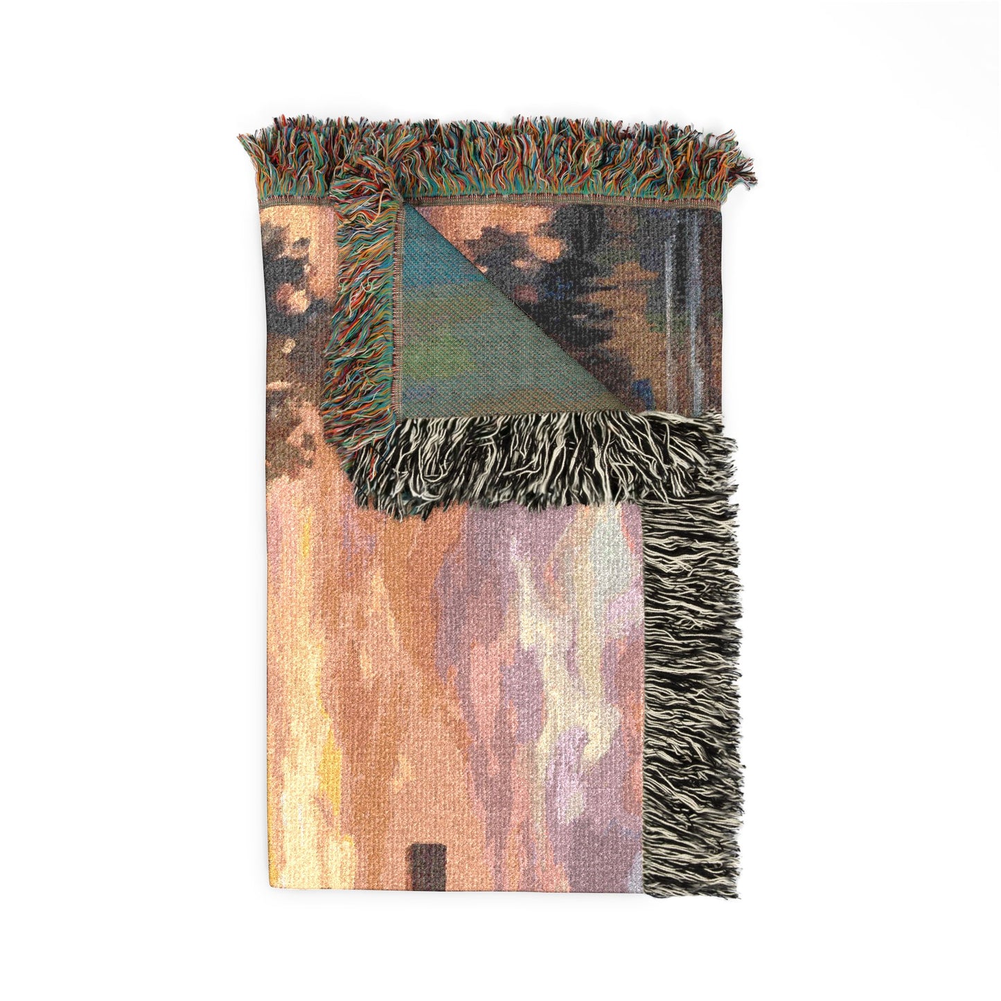 “Living Water - Cross Reflected at Dawn” - Woven Blanket