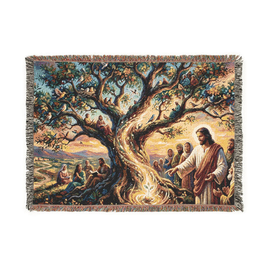 “Mighty Tree - The Kingdom Grows from a Mustard Seed” - Woven Blanket