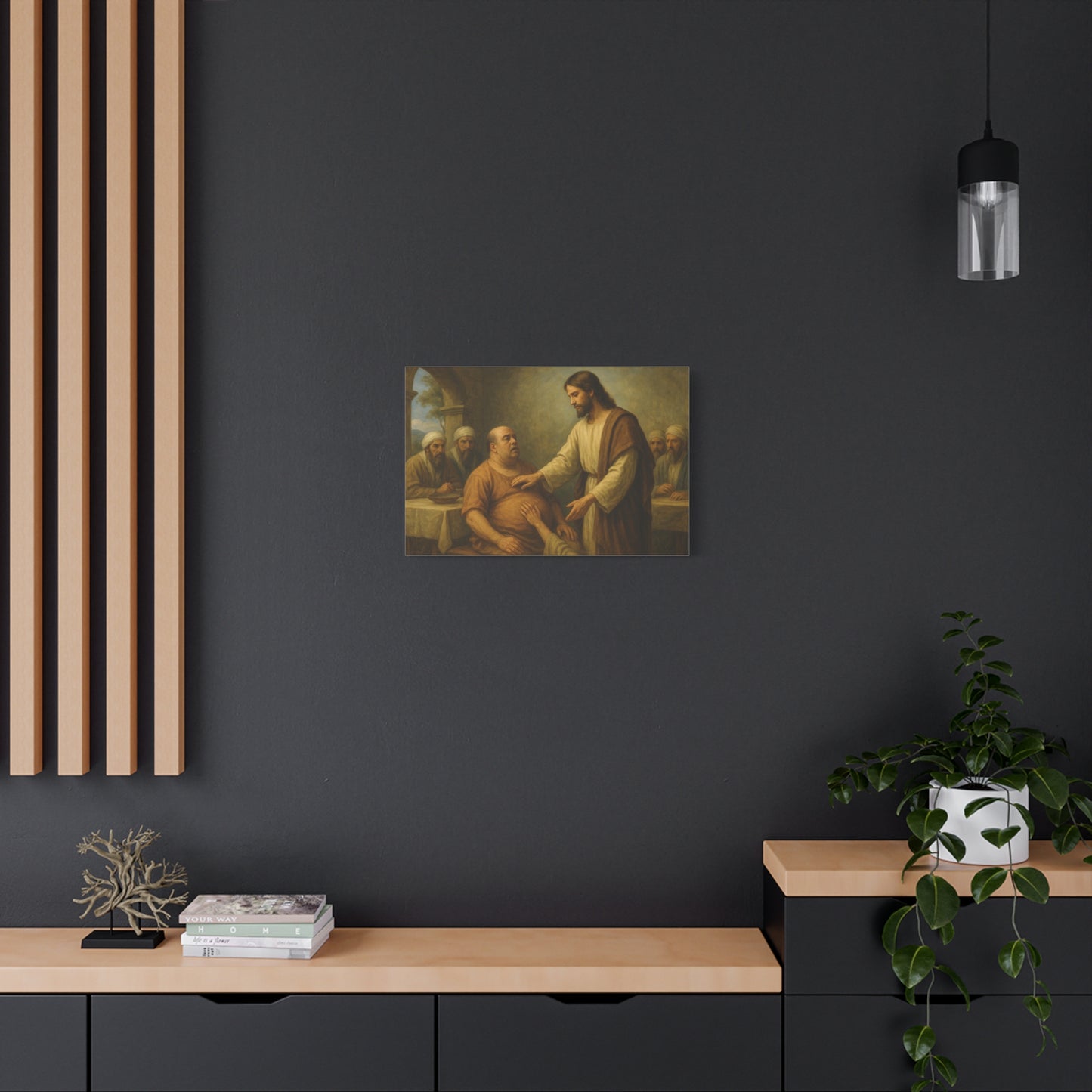“Jesus Heals a Man with Dropsy – Luke 14:1–4” - Canvas Art