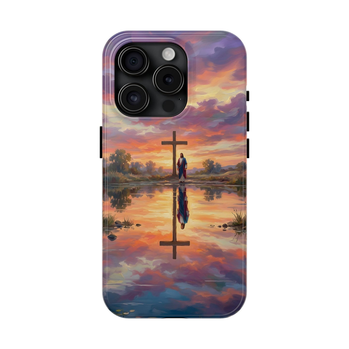 “Living Water - Cross Reflected at Dawn” - Phone Case