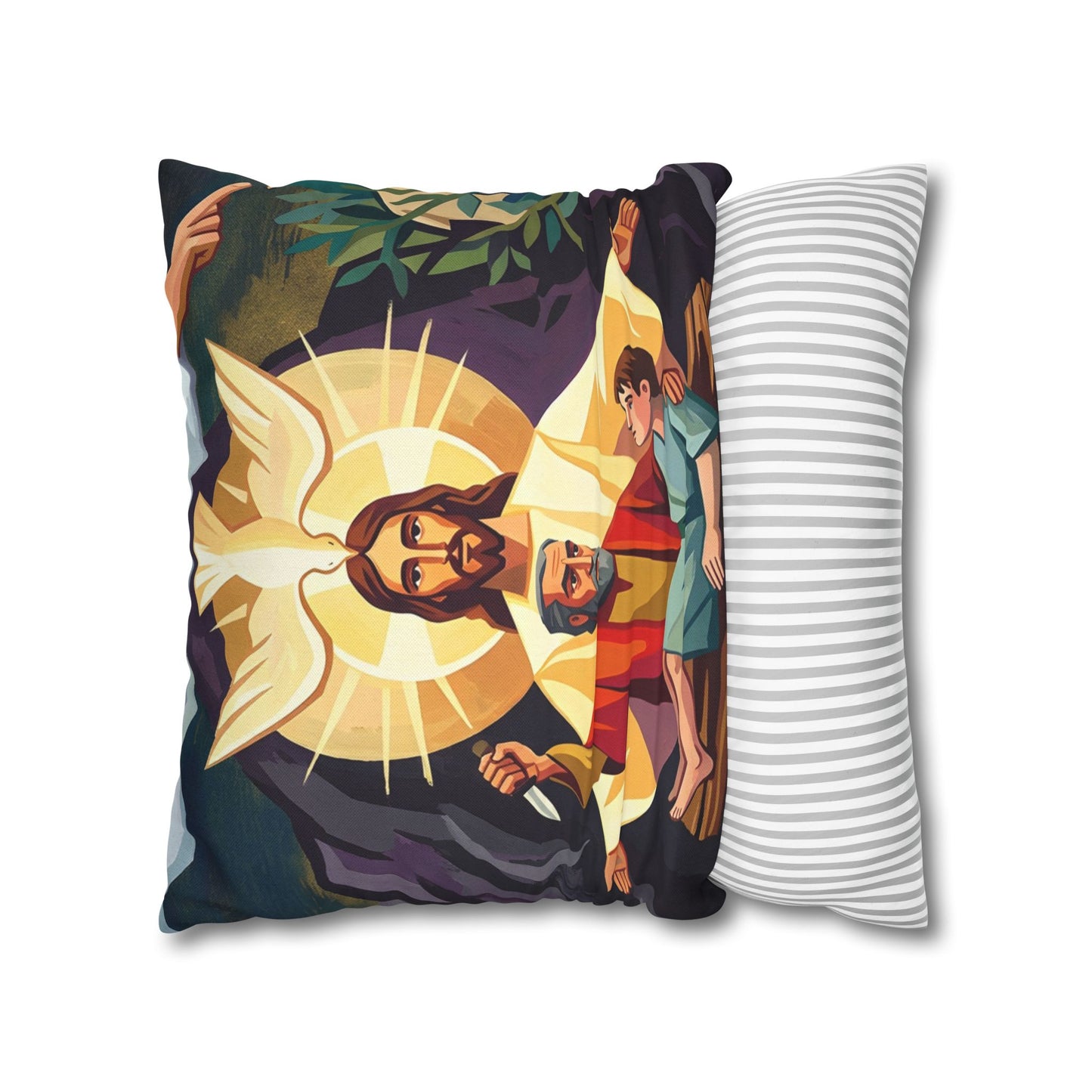 “The Lord Will Provide - Abraham and Isaac on Mount Moriah” - Pillowcase