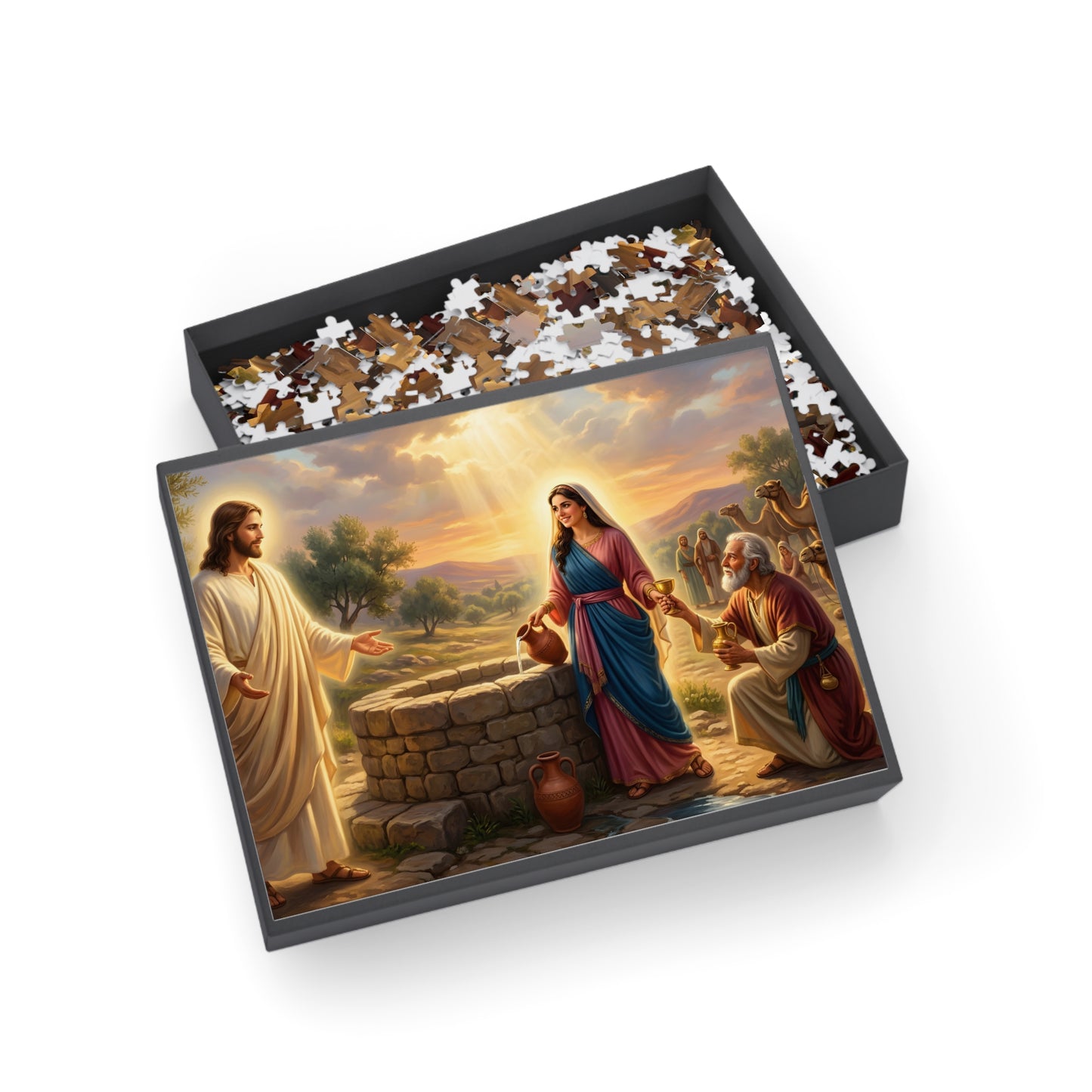 “Providence Unveiled - Rebekah at the Well” - Jigsaw Puzzle