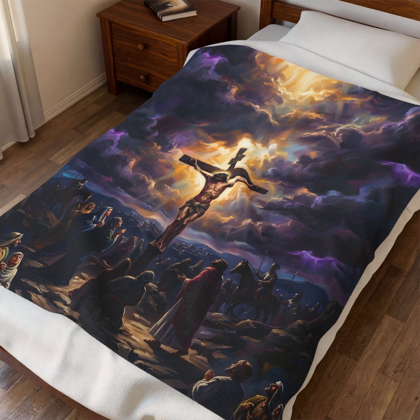 “It Is Finished - The Crucifixion at Calvary” - Plush Blanket