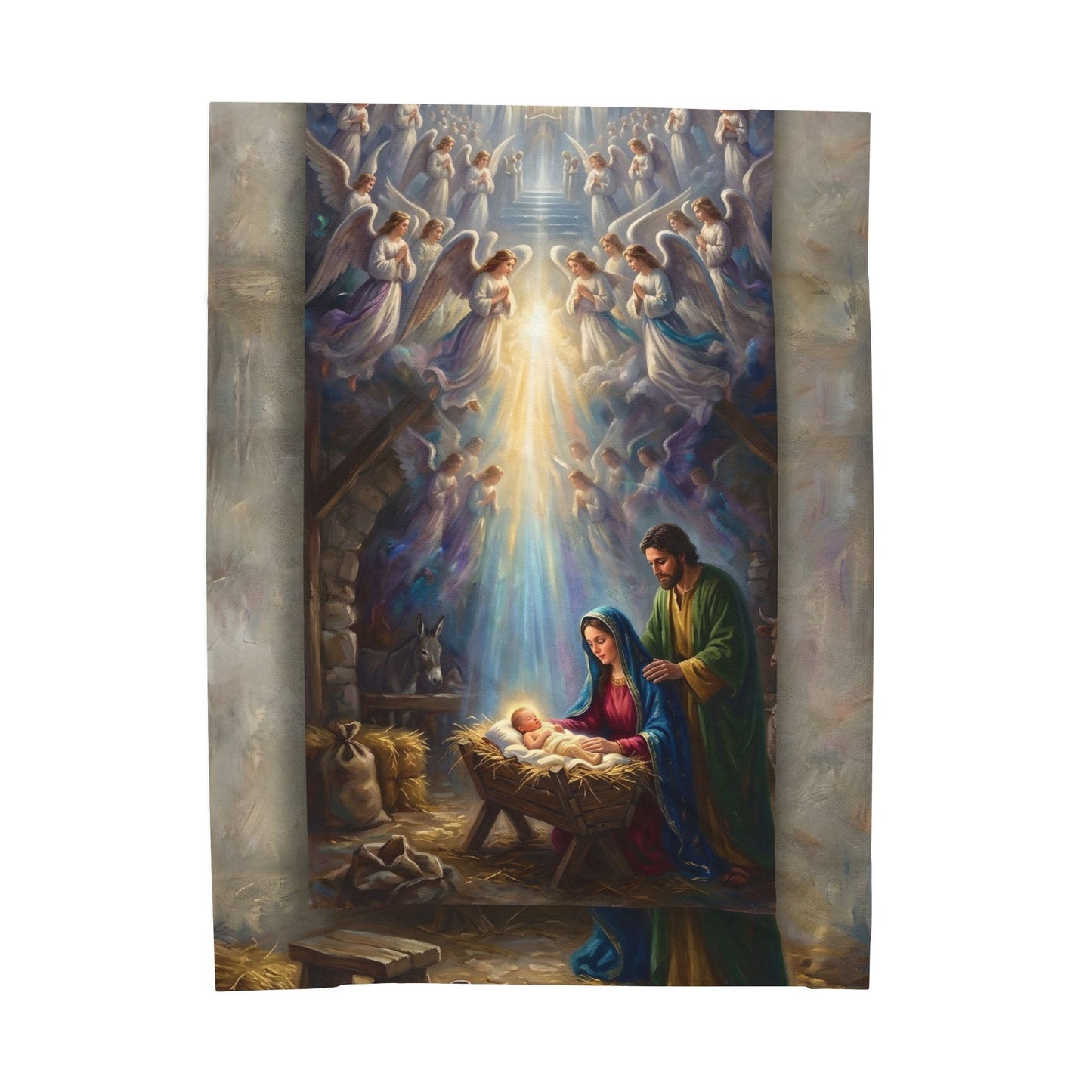 “Prince of Peace - Holy Family in Bethlehem” - Plush Blanket