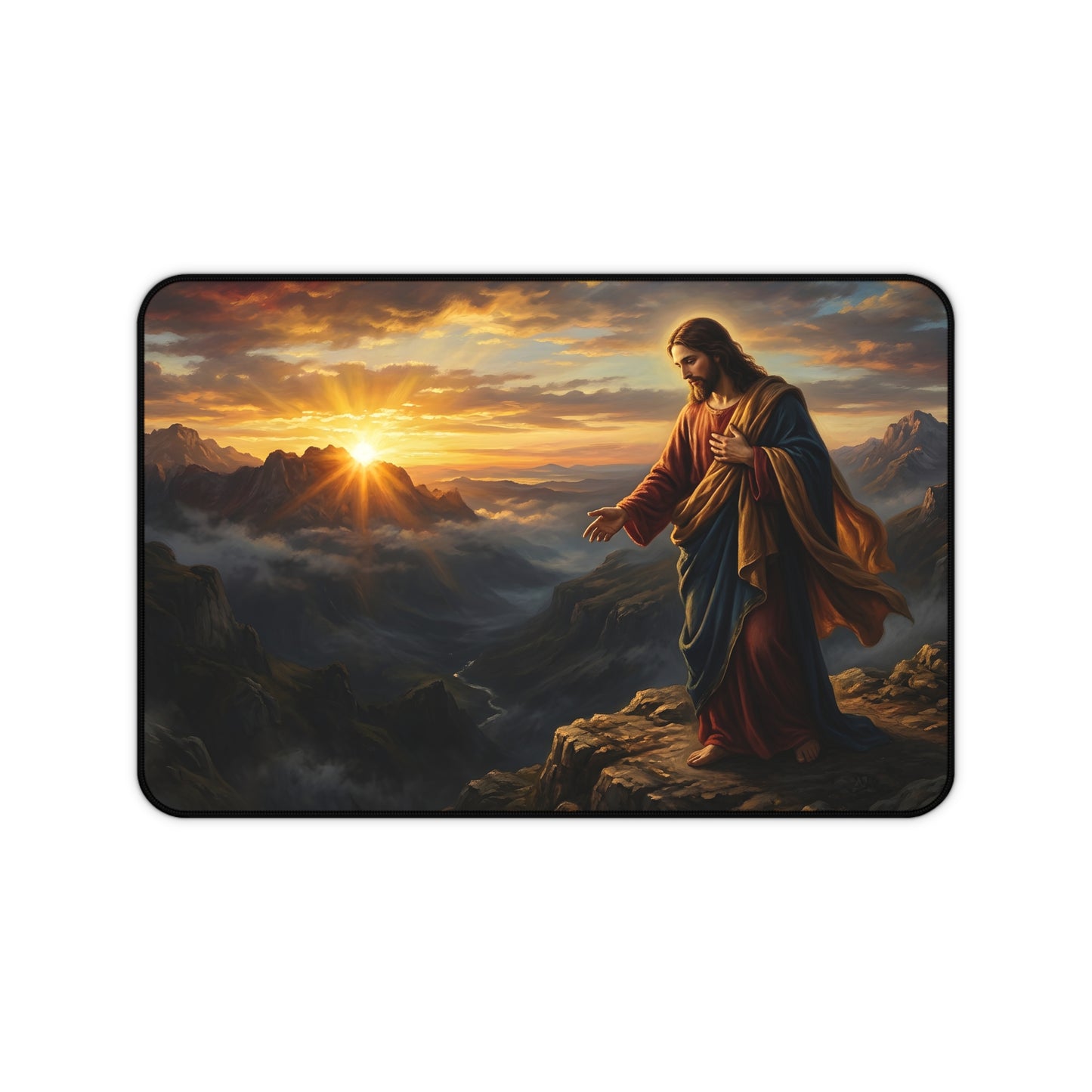 “Joy Comes in the Morning - Sunrise Over Dark Valley” - Desk Mat