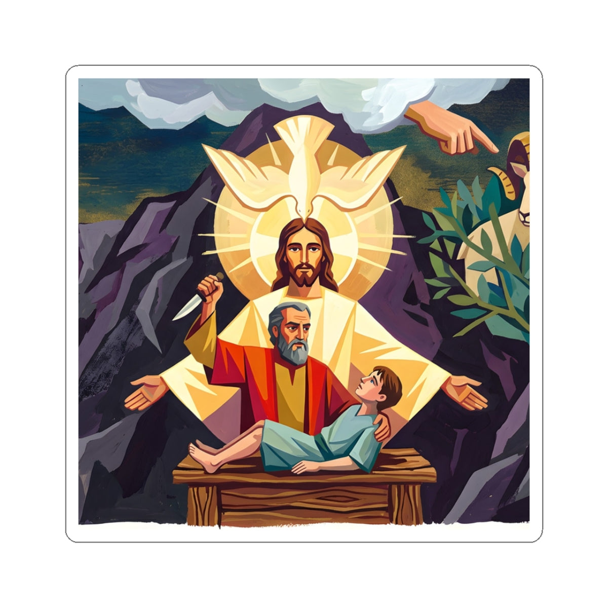 “The Lord Will Provide - Abraham and Isaac on Mount Moriah” - Sticker