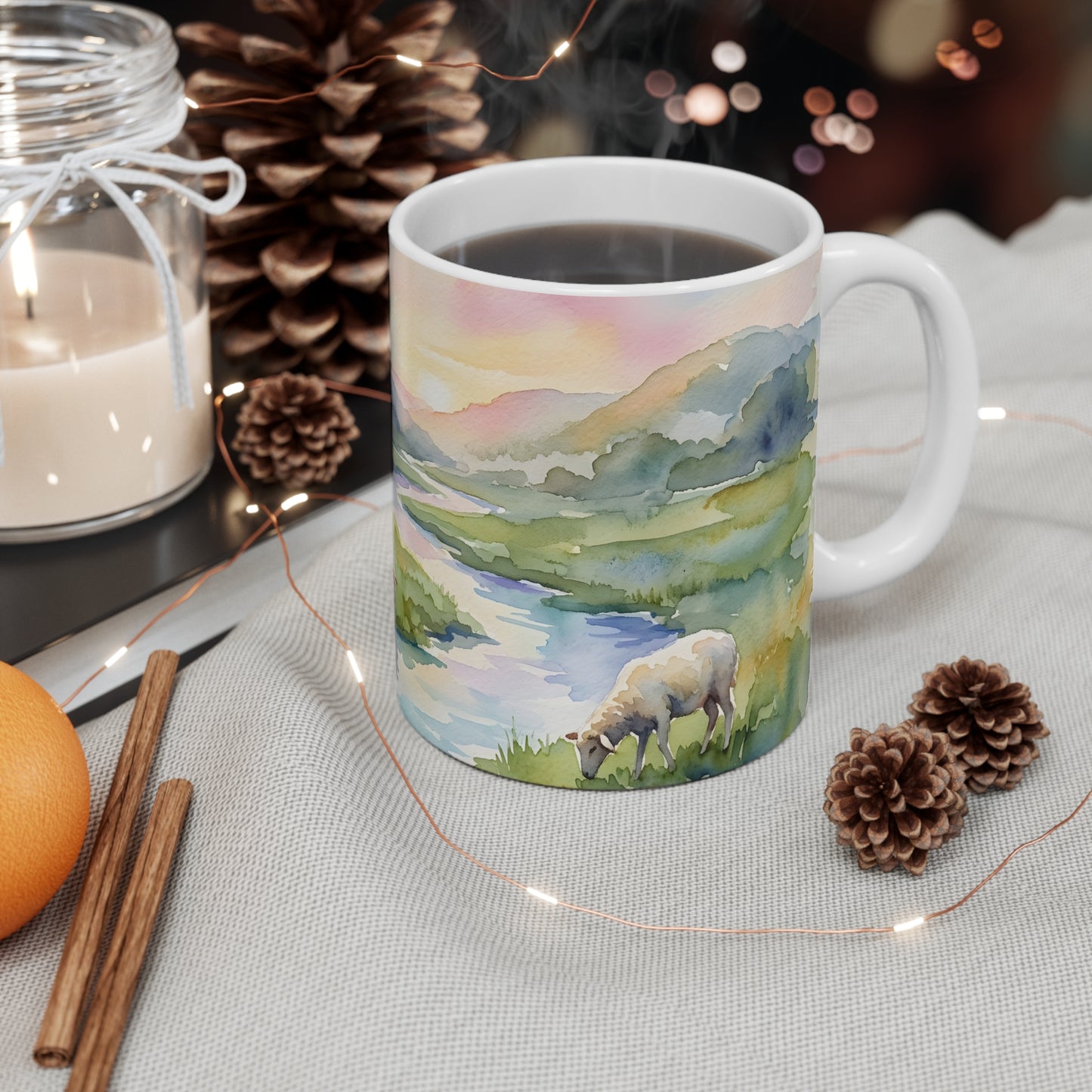 “Still Waters - Shepherd Leads His Flock” - Coffee Mug