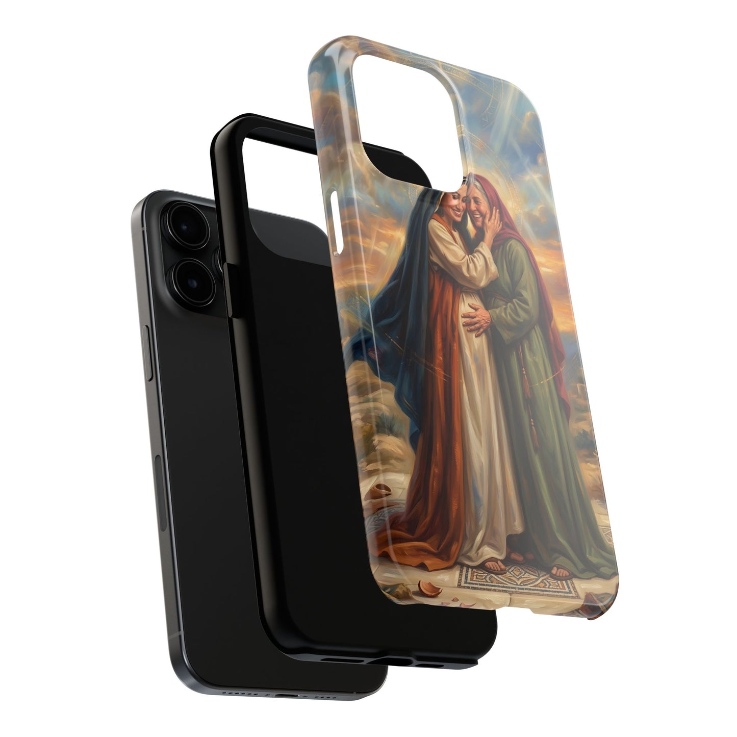 “Blessed Among Women - Mary and Elizabeth Embrace” - Phone Case