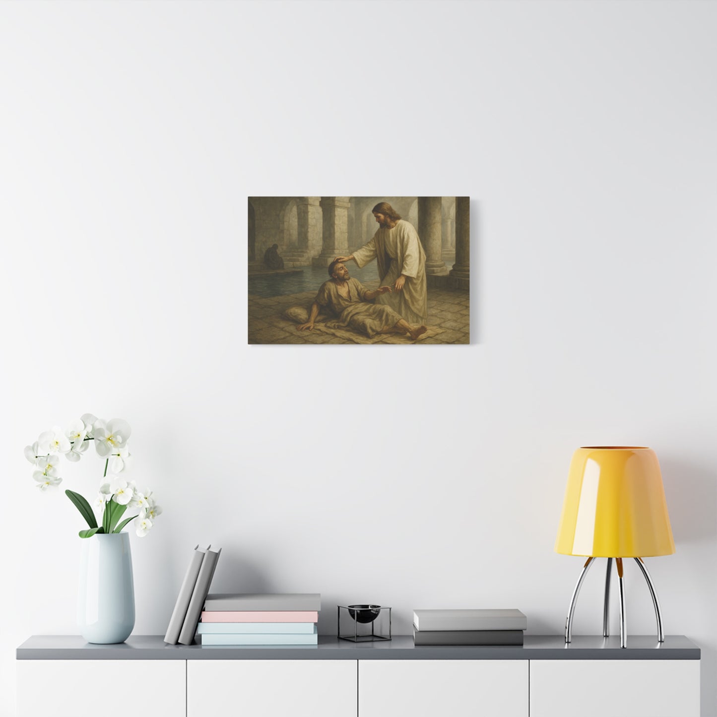 “Rise, Take Up Your Mat – Jesus Heals at the Pool of Bethesda” - Canvas Art