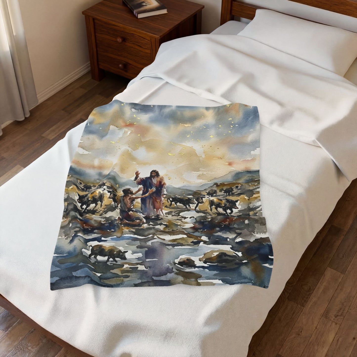 “Unchained - Jesus and the Demoniac” - Plush Blanket