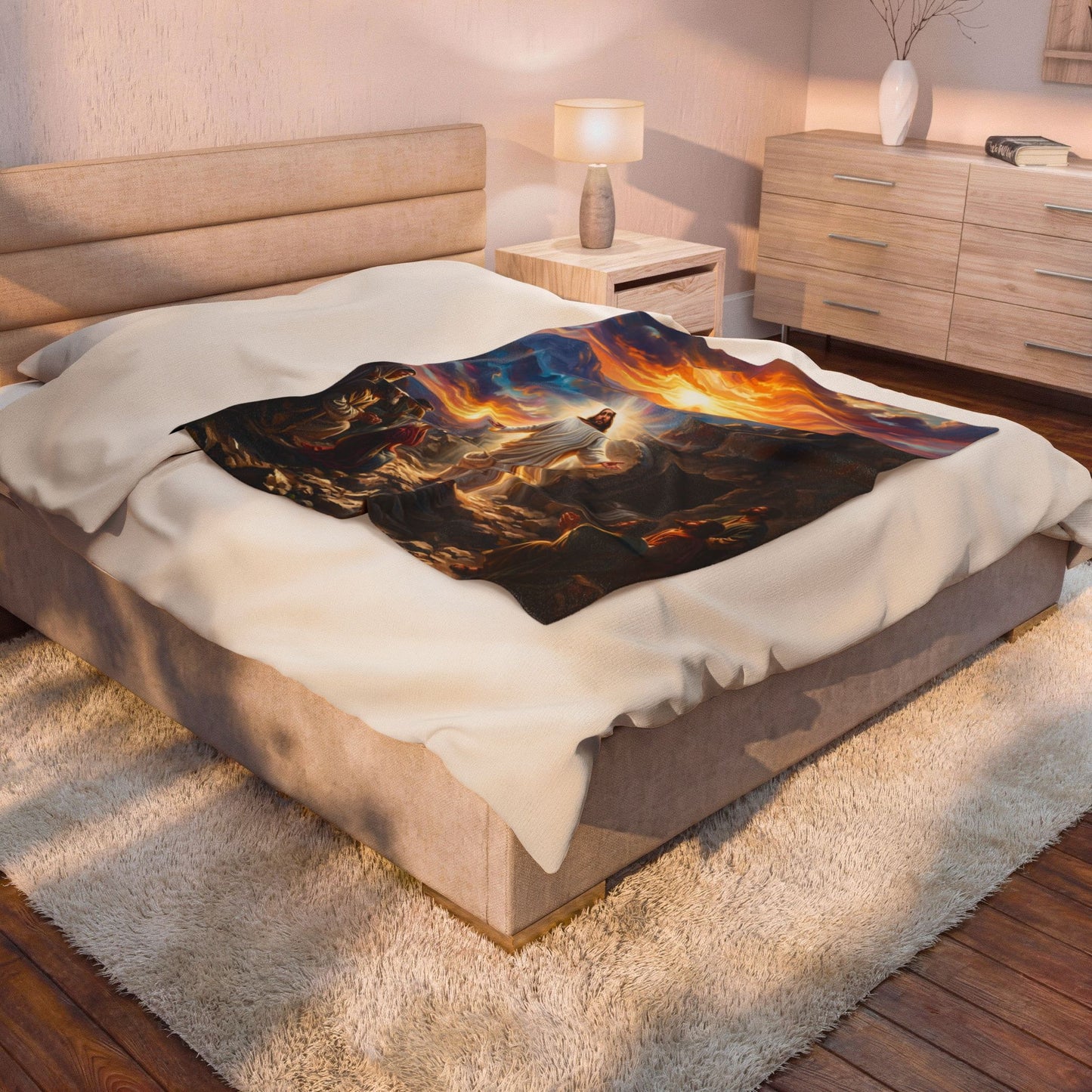 “He Is Risen - The Empty Tomb at Dawn” - Plush Blanket