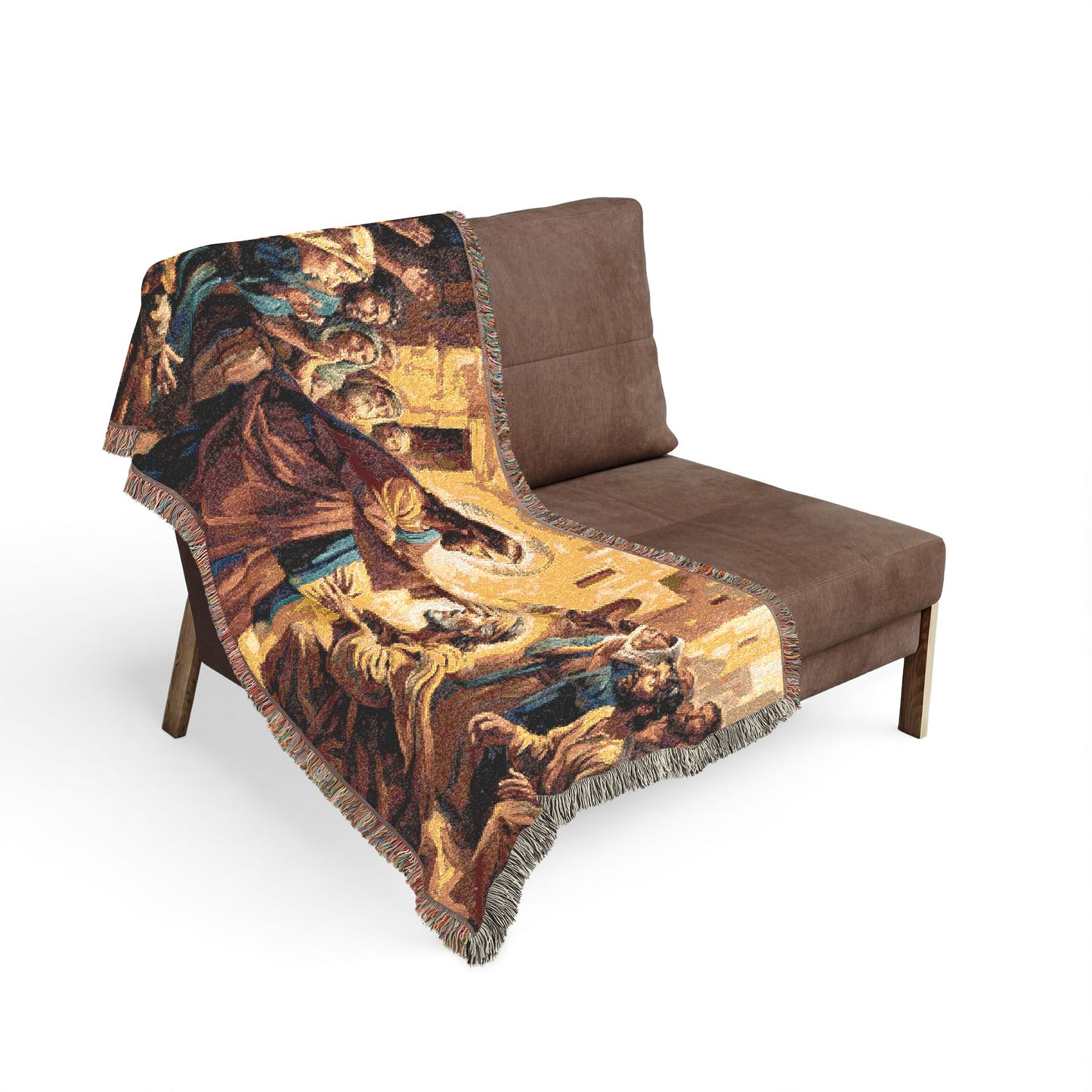 “He Opened My Eyes - Jesus Heals the Blind Man” - Woven Blanket
