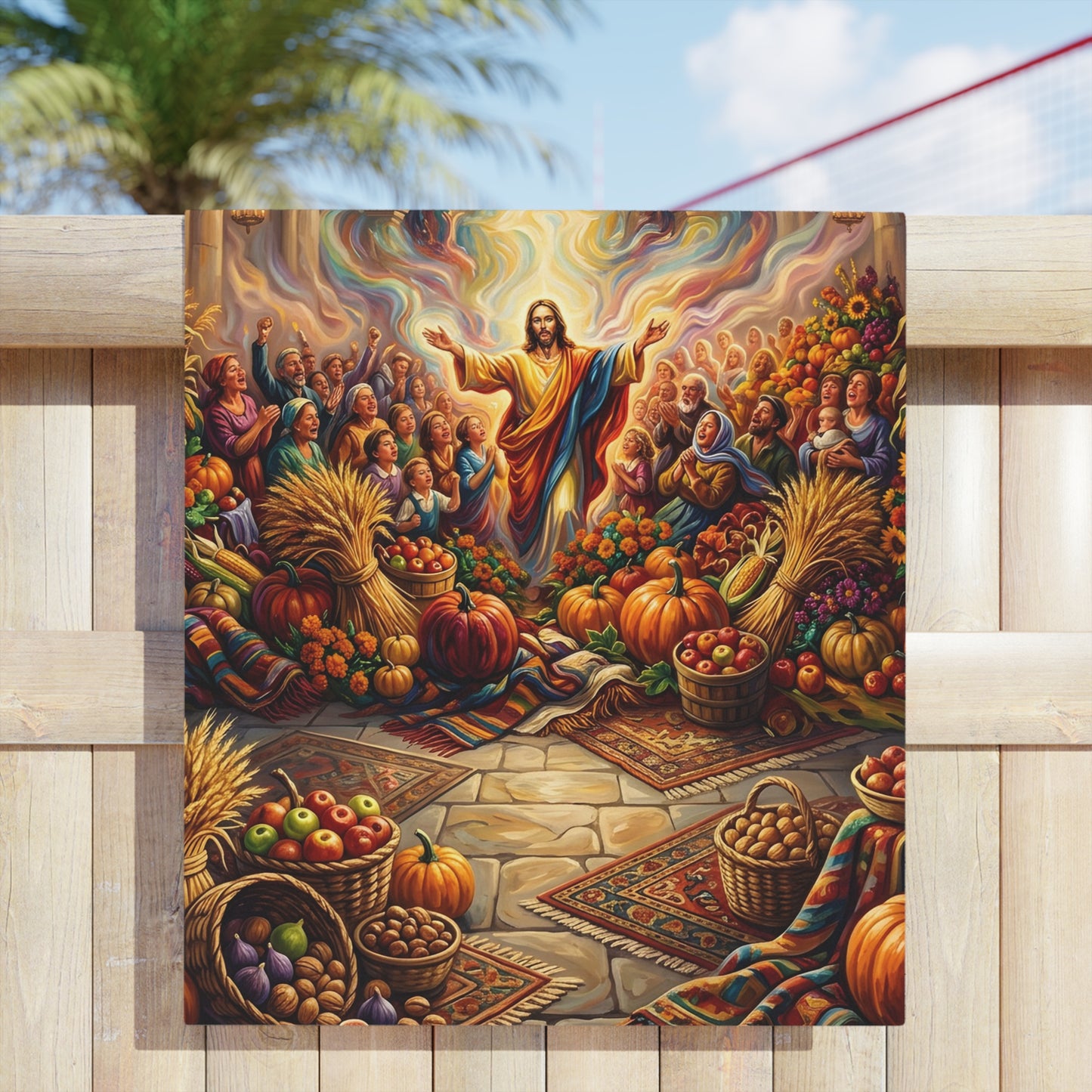 “Bountiful Blessings - A Harvest of Thanksgiving” - Beach Towel