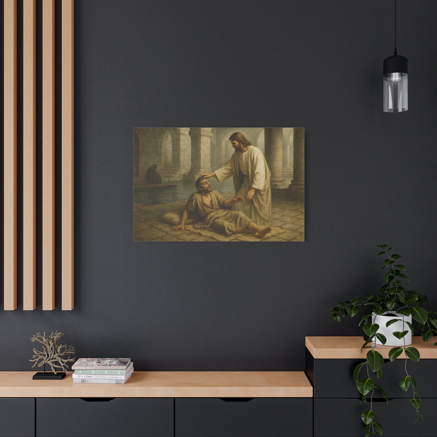 “Rise, Take Up Your Mat – Jesus Heals at the Pool of Bethesda” - Canvas Art