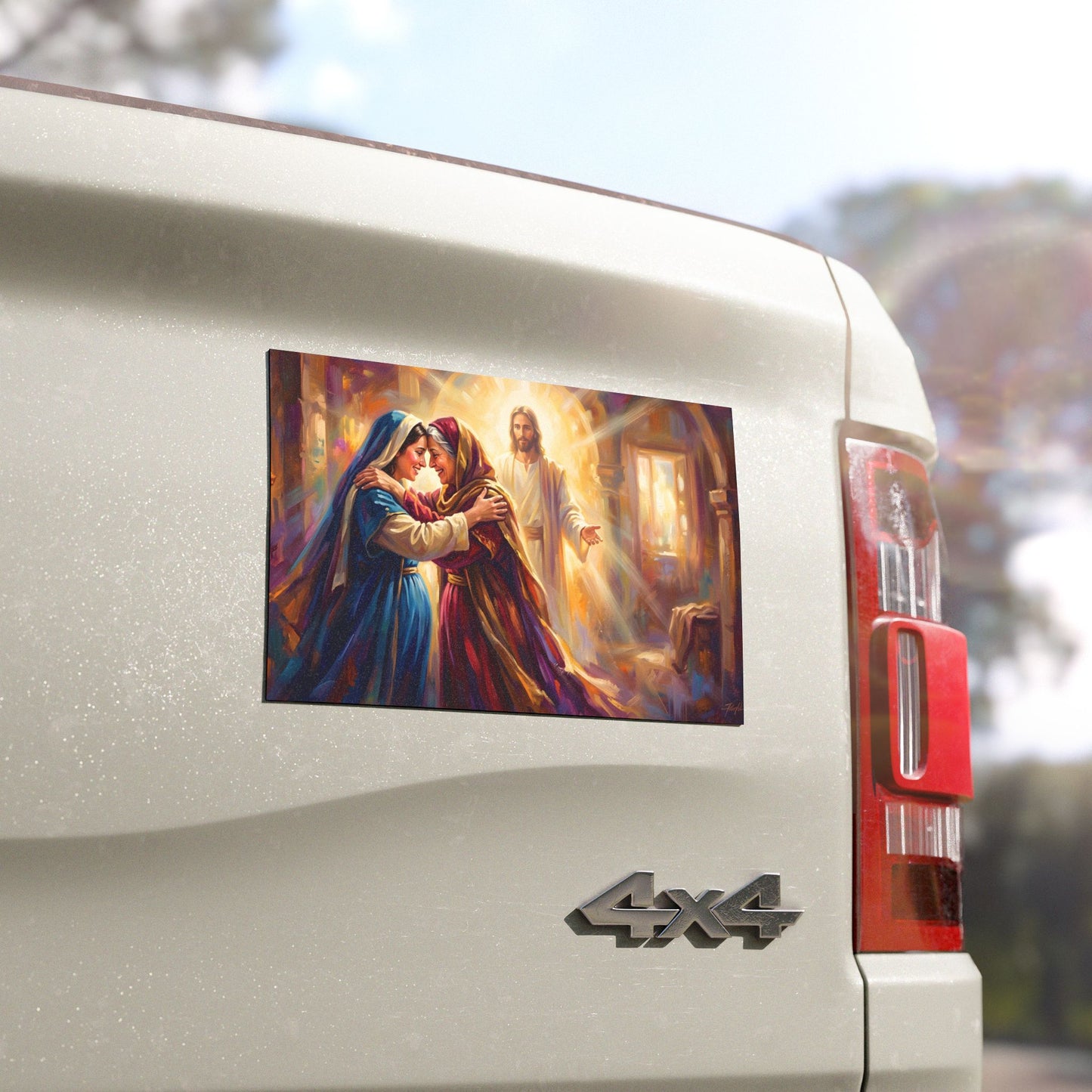 “Divine Embrace - Mary and Elizabeth's Joyful Meeting” - Car Magnet
