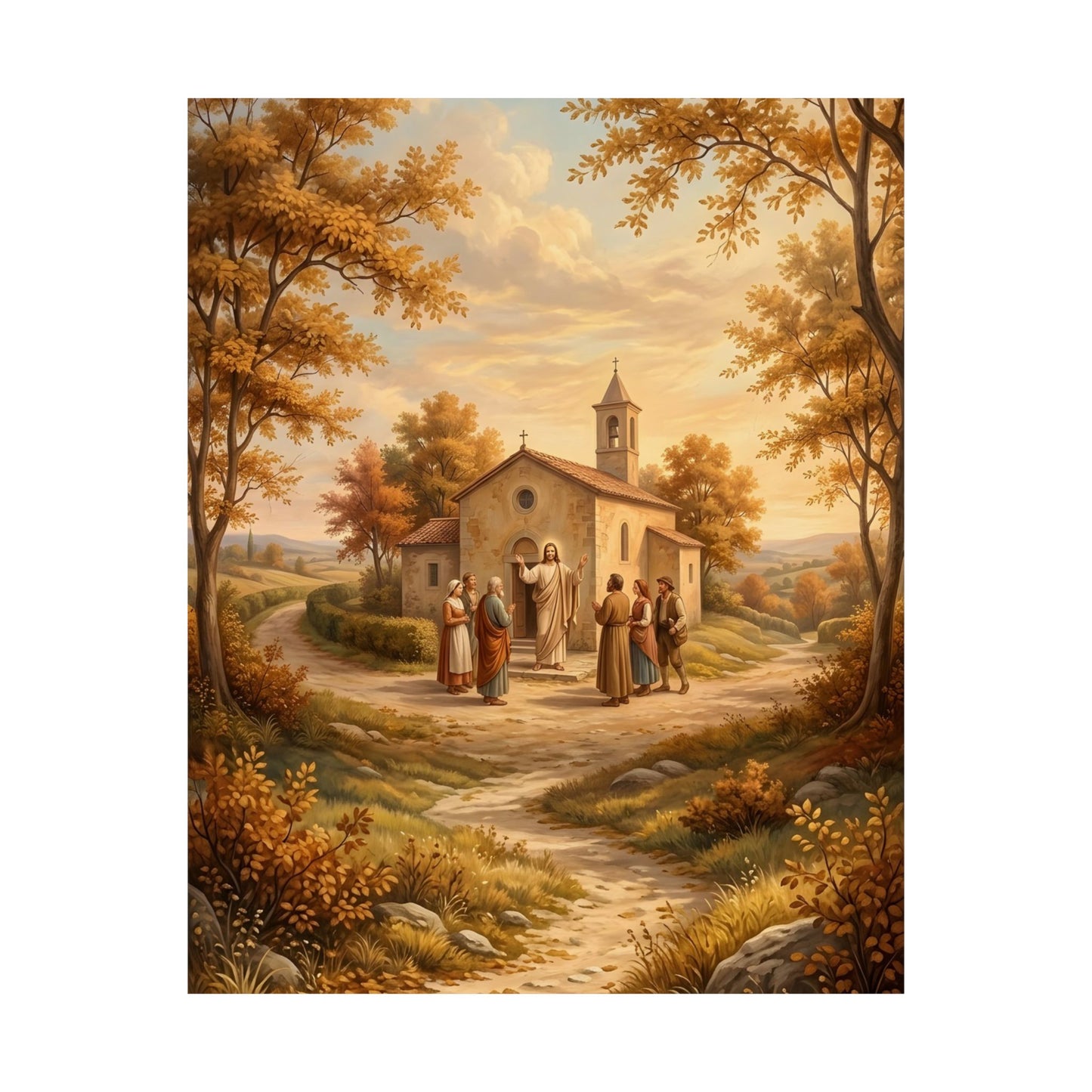 “Sanctuary in Serenity - Autumn's Golden Embrace” - Poster