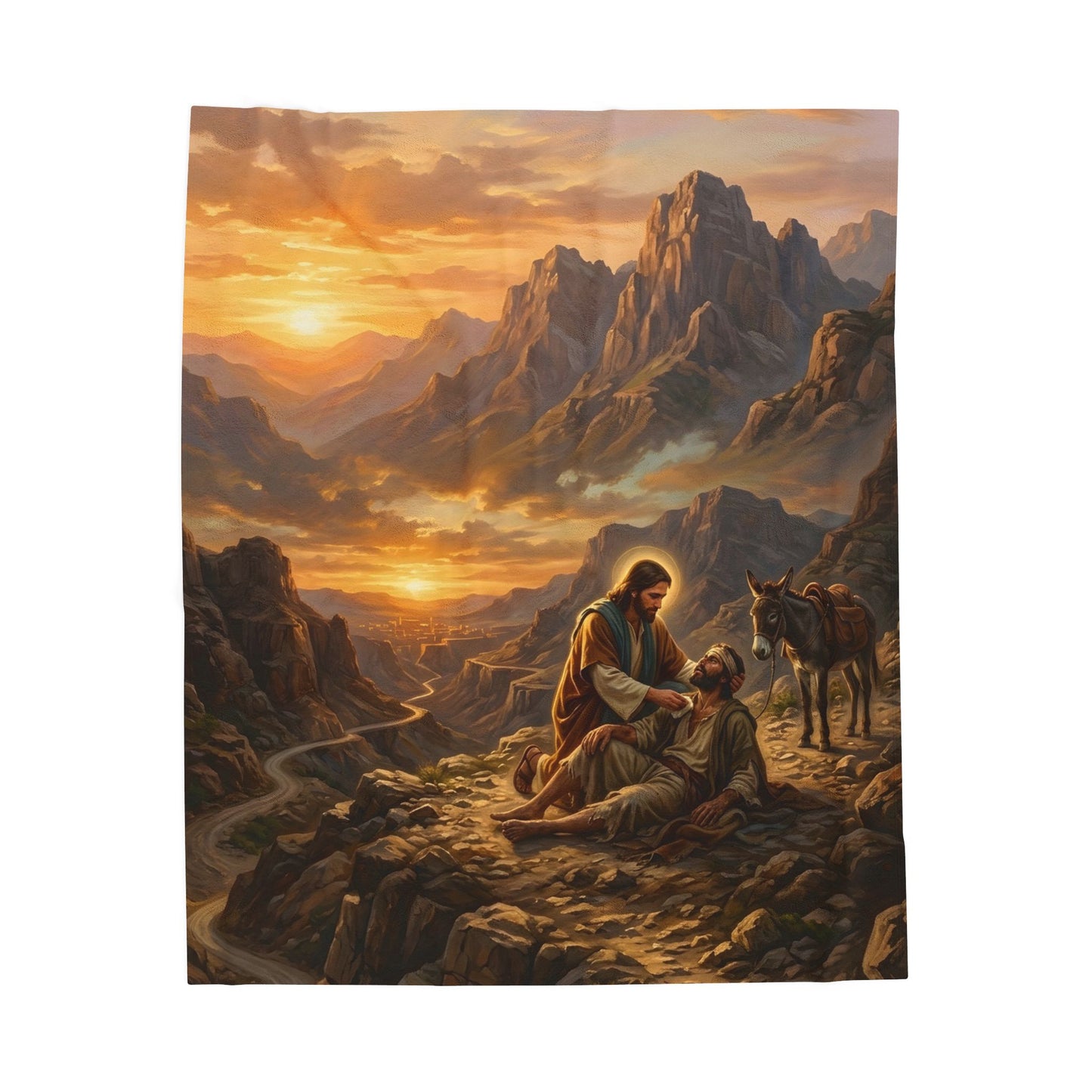 “The Good Samaritan - Compassion on the Jericho Road” - Plush Blanket