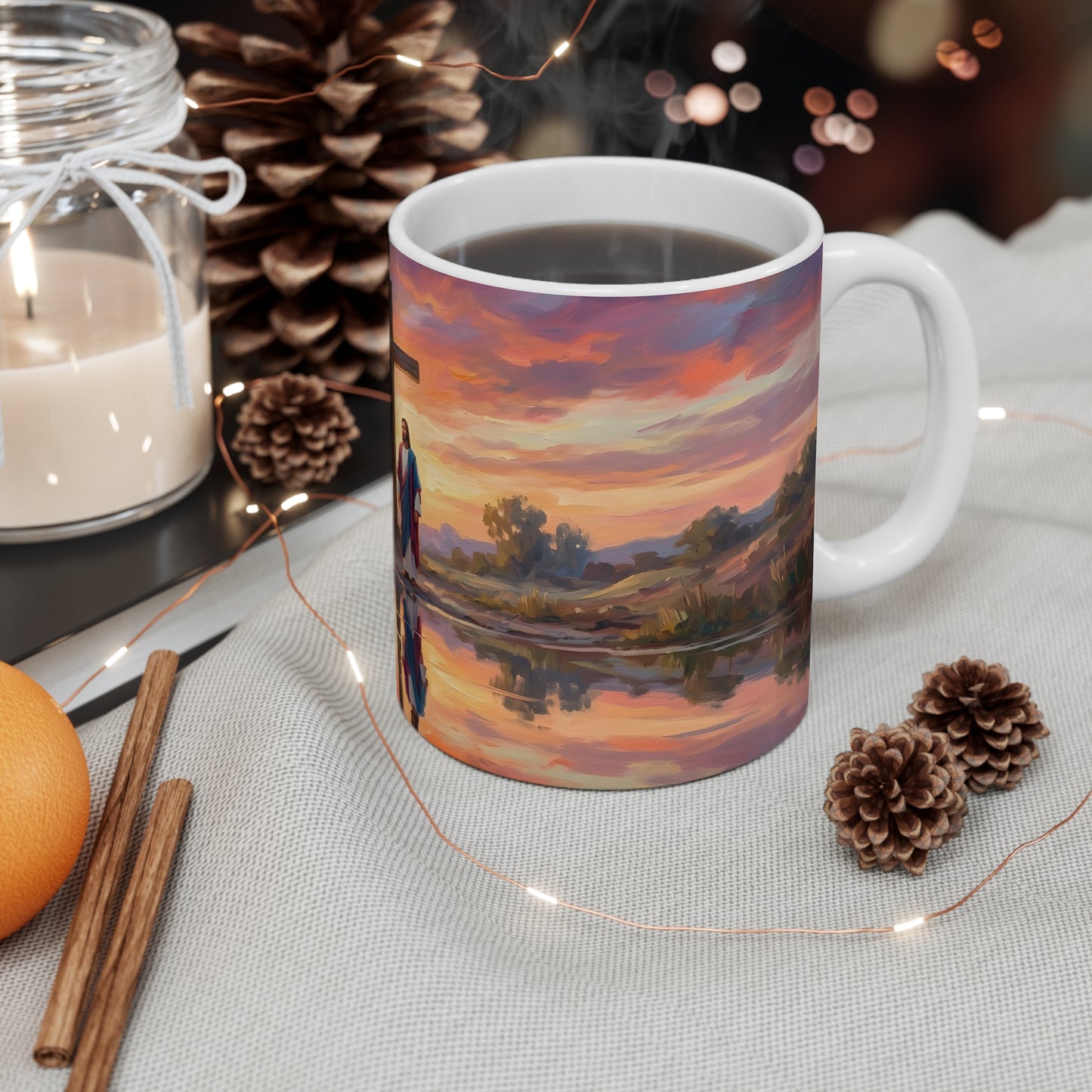 “Living Water - Cross Reflected at Dawn” - Coffee Mug