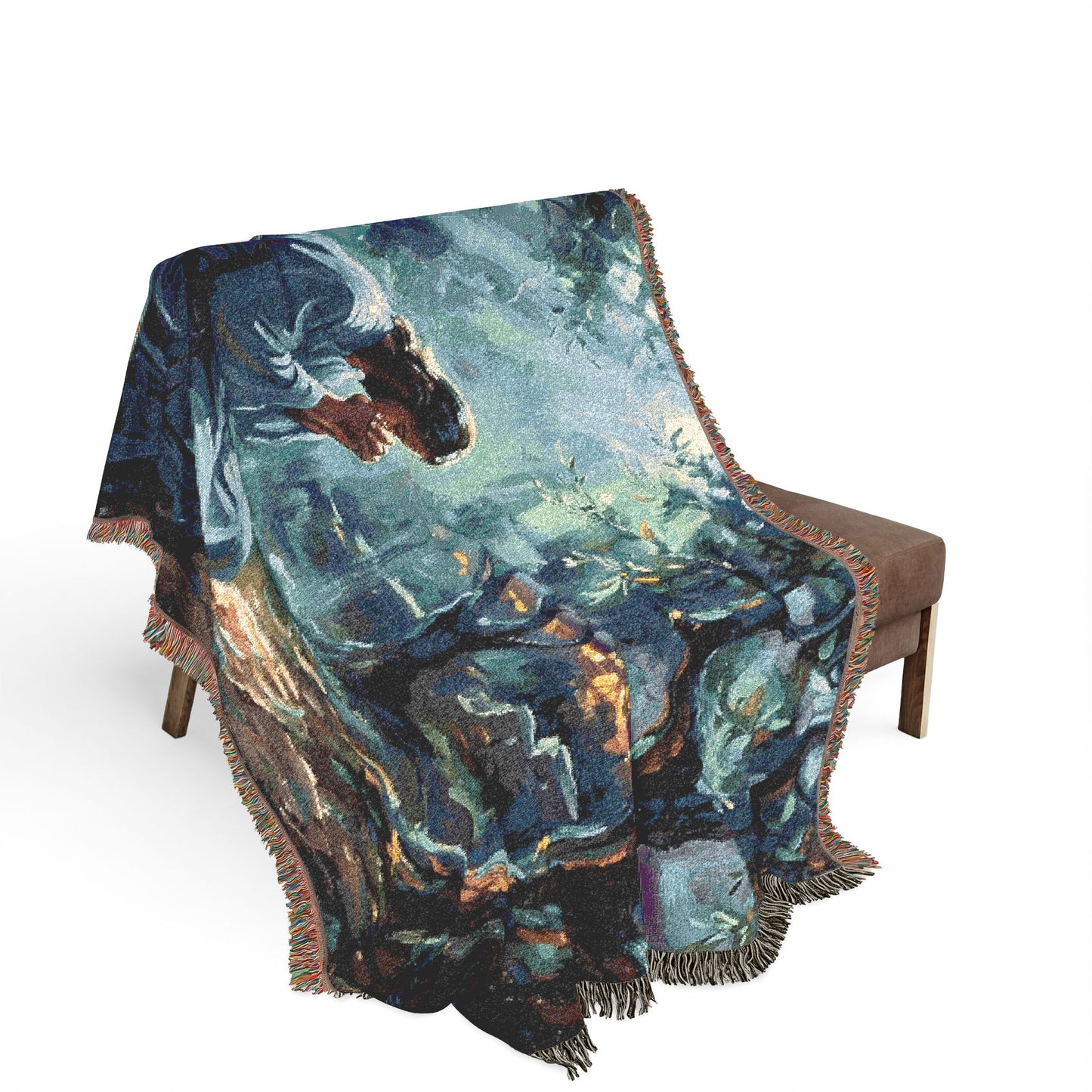 “Thy Will Be Done - Gethsemane Moonlight Prayer” - Woven Blanket