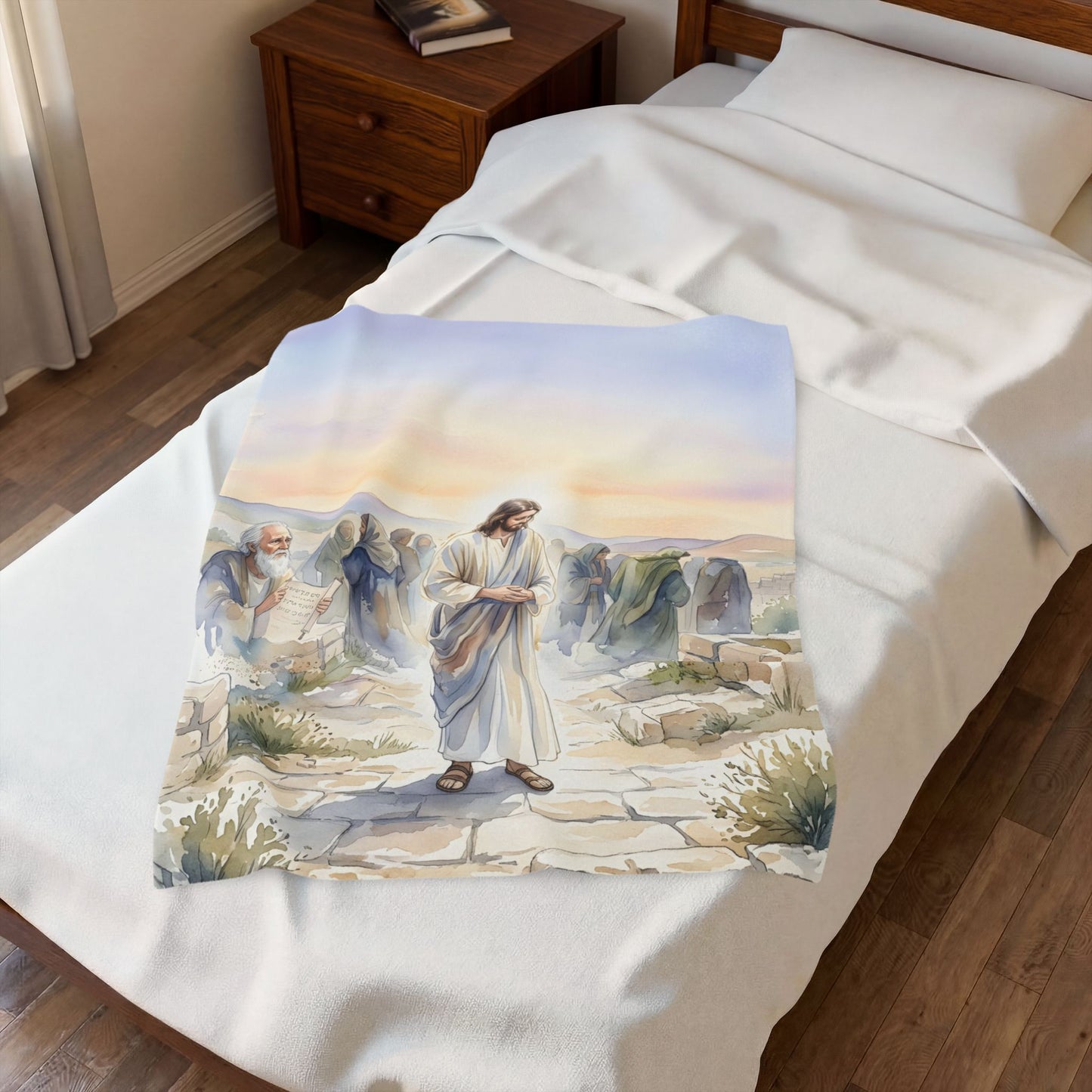 Isaiah prophesying the suffering servant - Plush Blanket