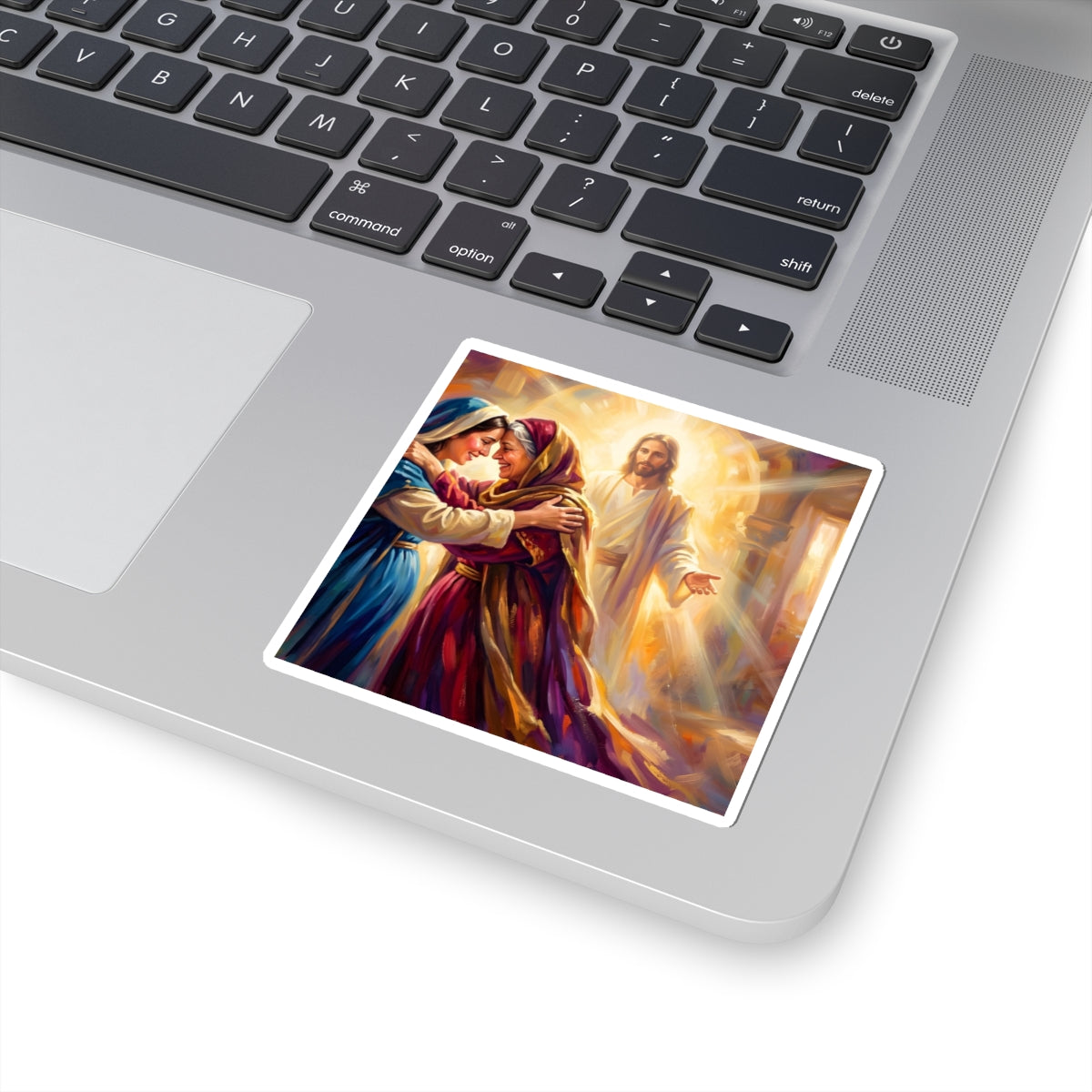 “Divine Embrace - Mary and Elizabeth's Joyful Meeting” - Sticker