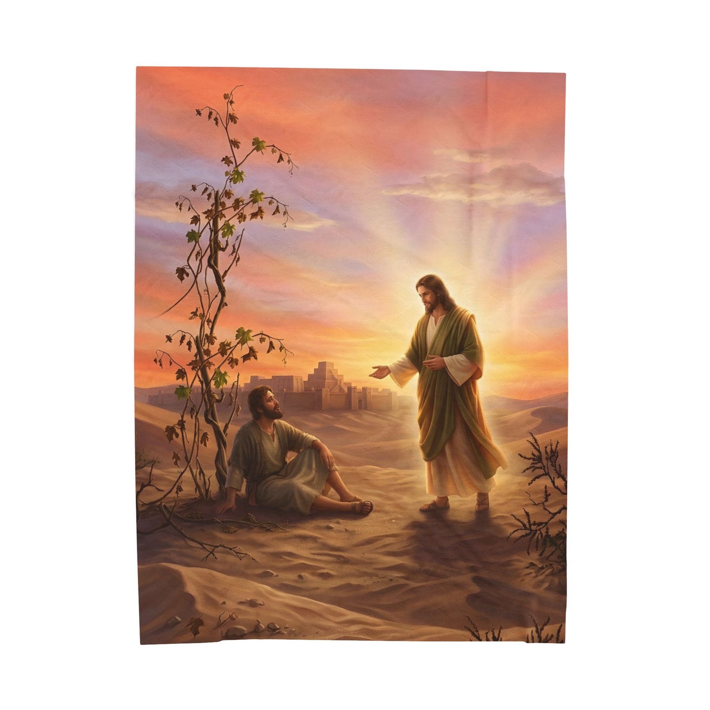 “Withered Vine - Jonah's Lesson in Mercy” - Plush Blanket