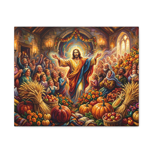 “Bountiful Blessings - A Harvest of Thanksgiving” - Canvas Art