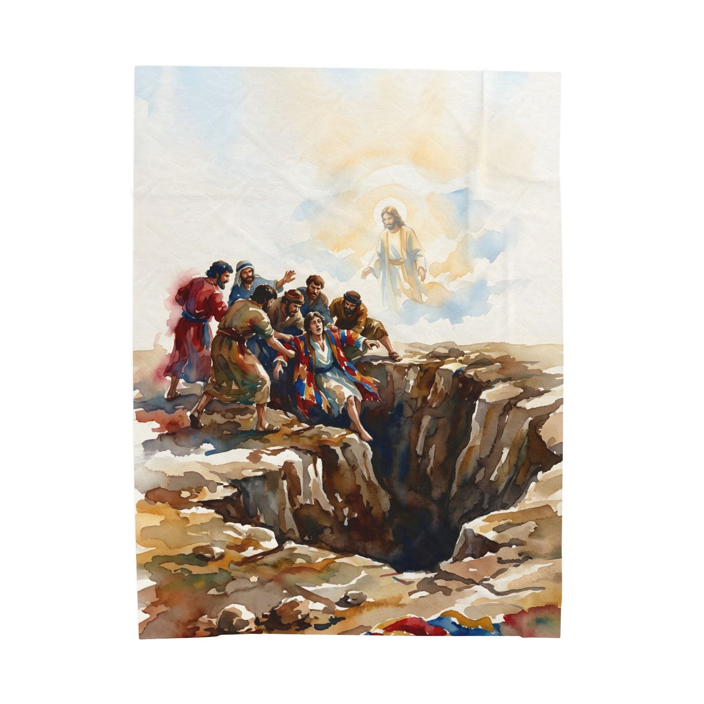 “Betrayal and Providence - Joseph in the Pit” - Plush Blanket