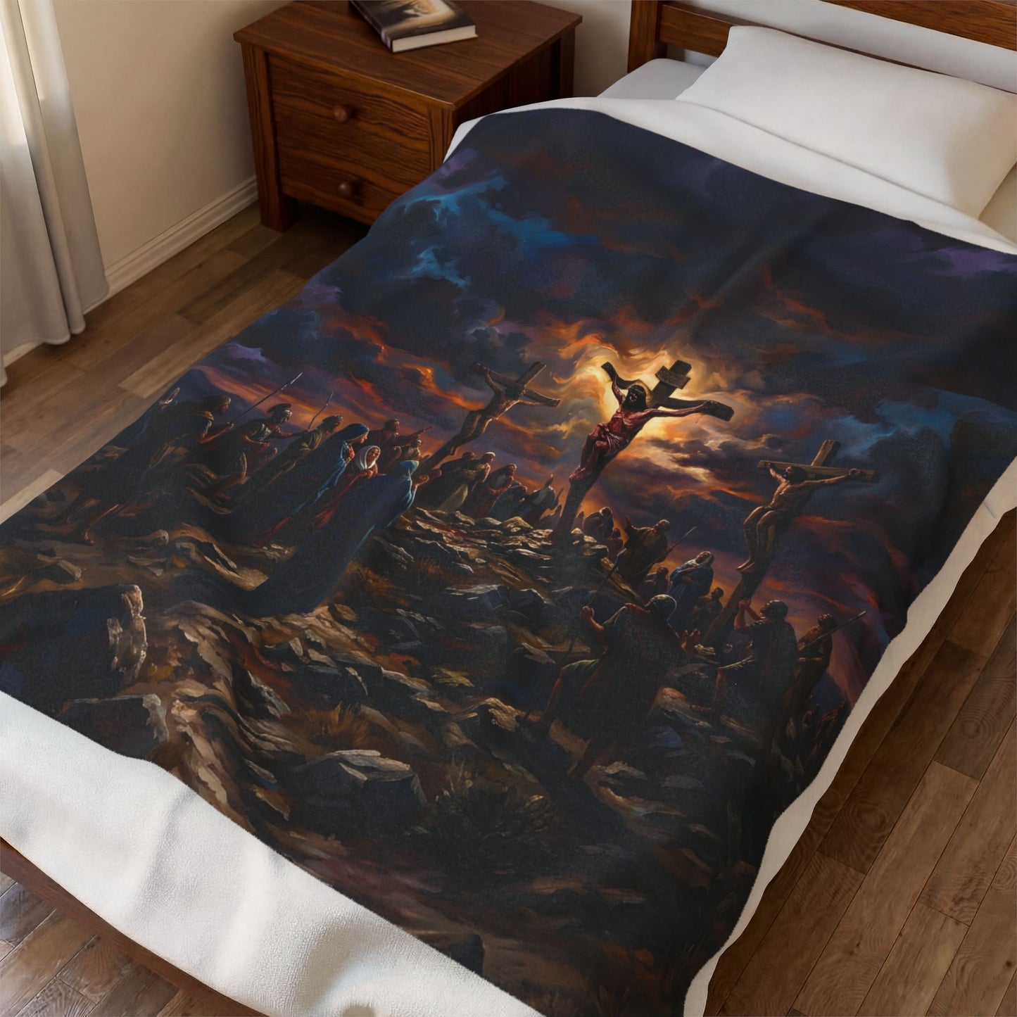 “It Is Finished - The Crucifixion at Calvary” - Plush Blanket