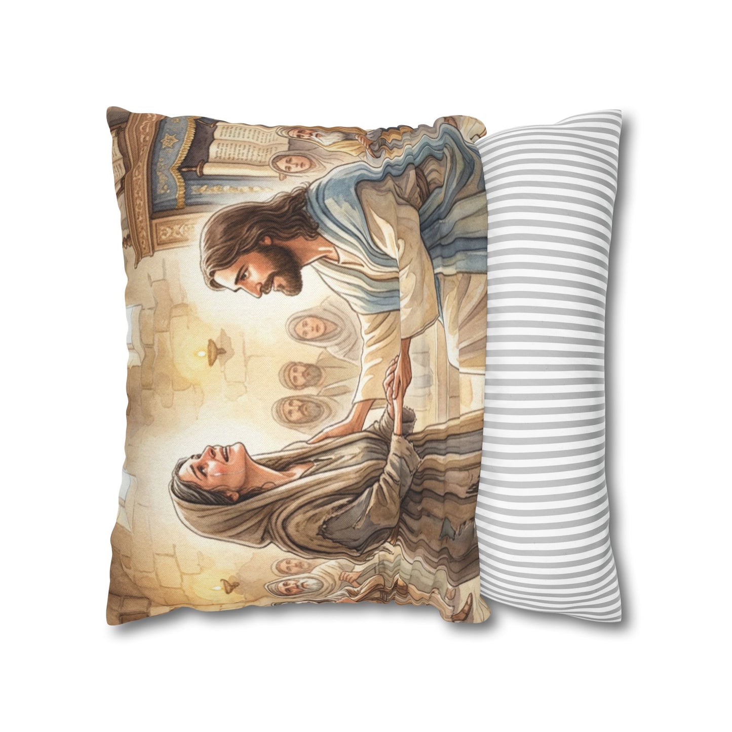 “Released - Jesus Heals the Bent Woman” - Pillowcase