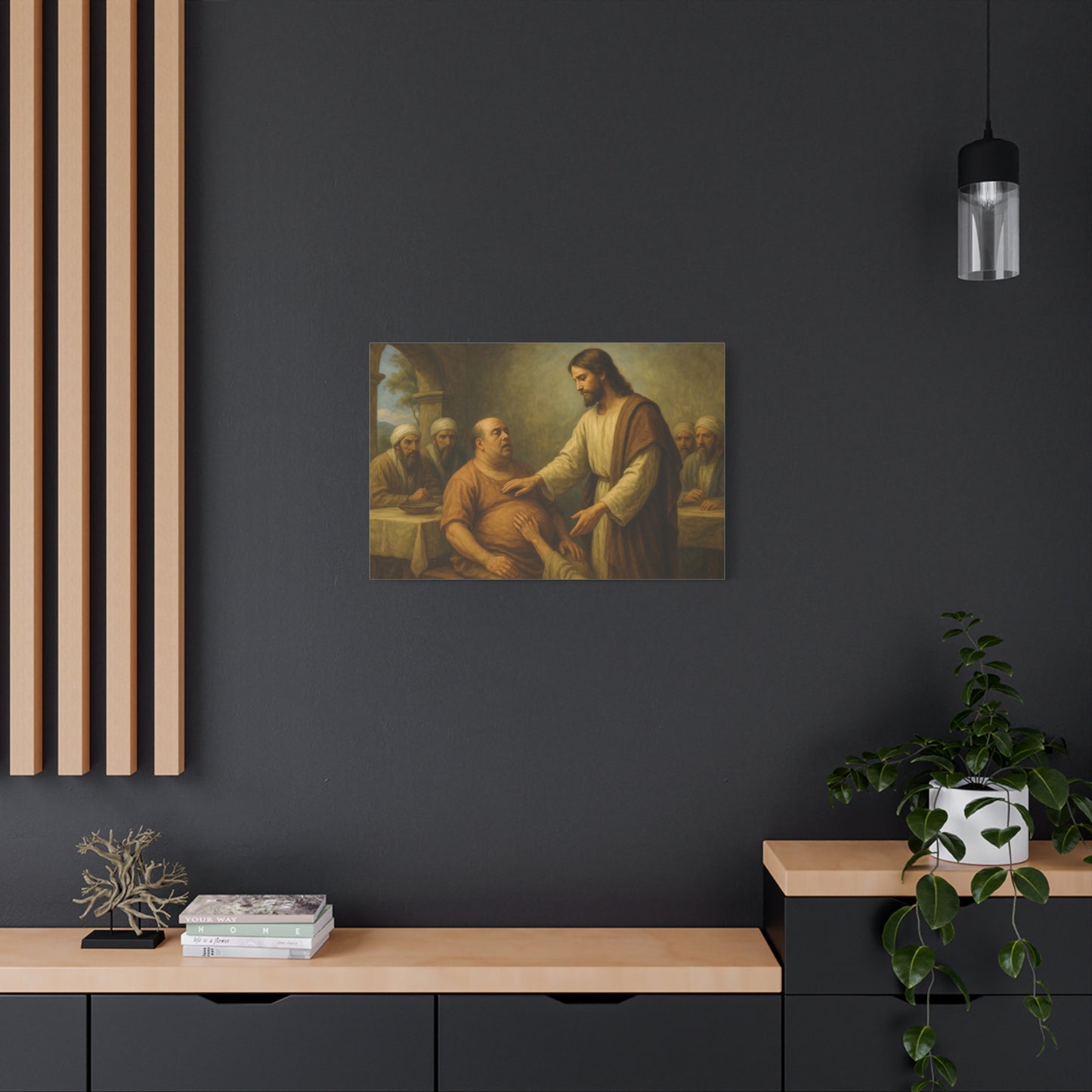 “Jesus Heals a Man with Dropsy – Luke 14:1–4” - Canvas Art