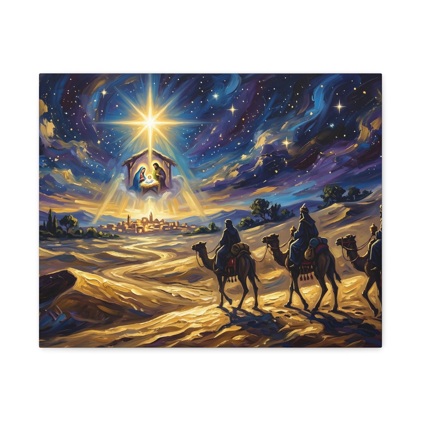 “Journey to Bethlehem - Wise Men Follow the Star” - Canvas Art