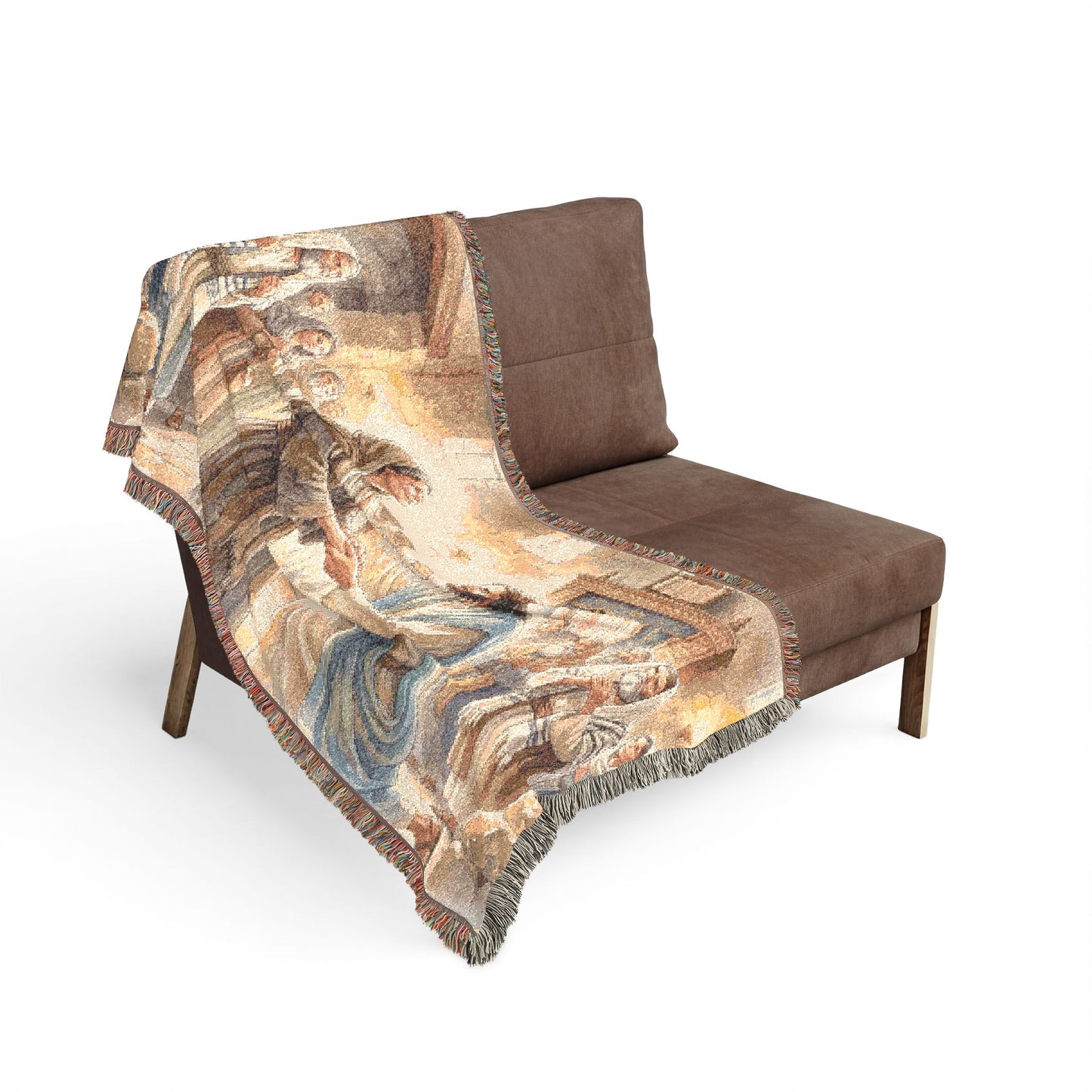 “Released - Jesus Heals the Bent Woman” - Woven Blanket