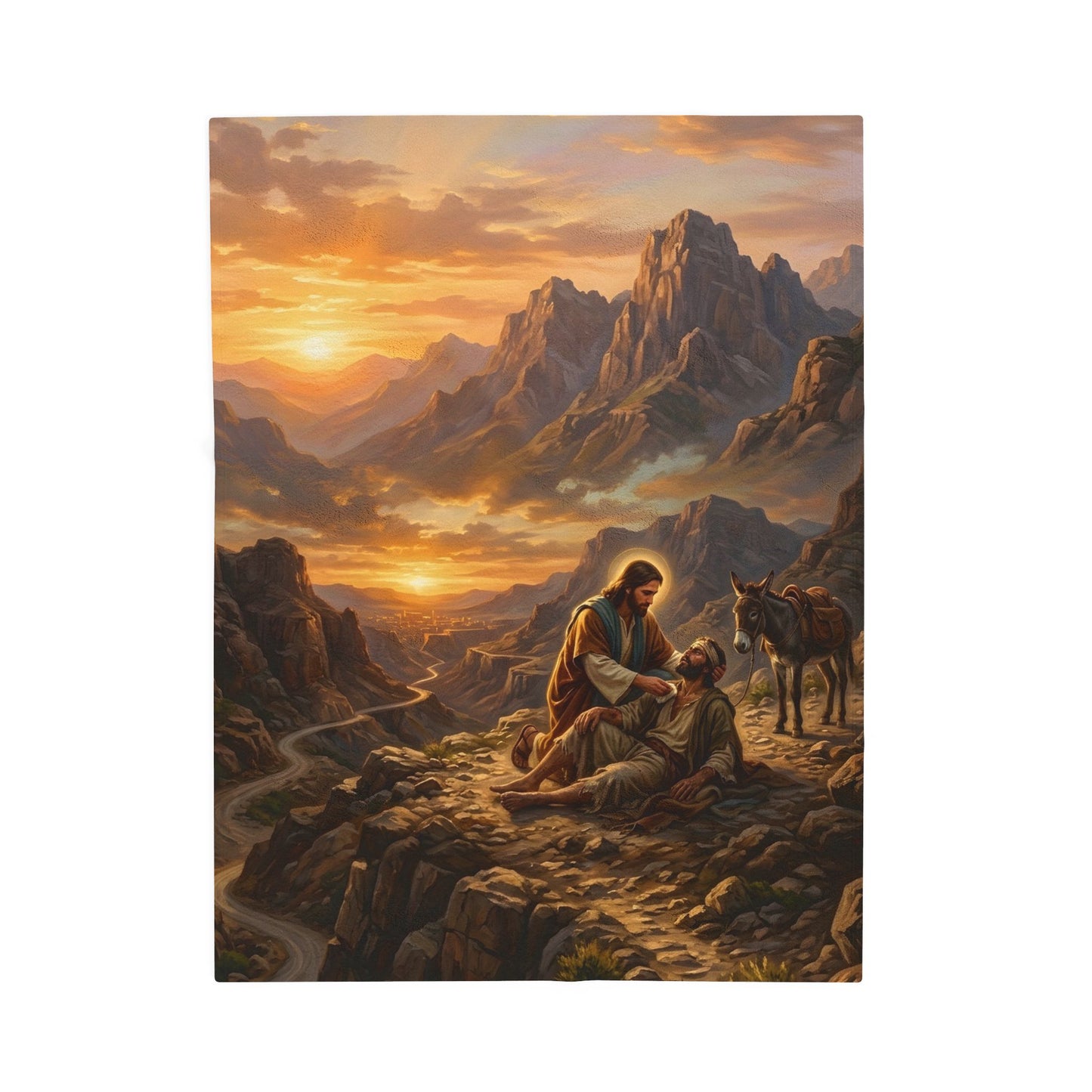 “The Good Samaritan - Compassion on the Jericho Road” - Plush Blanket