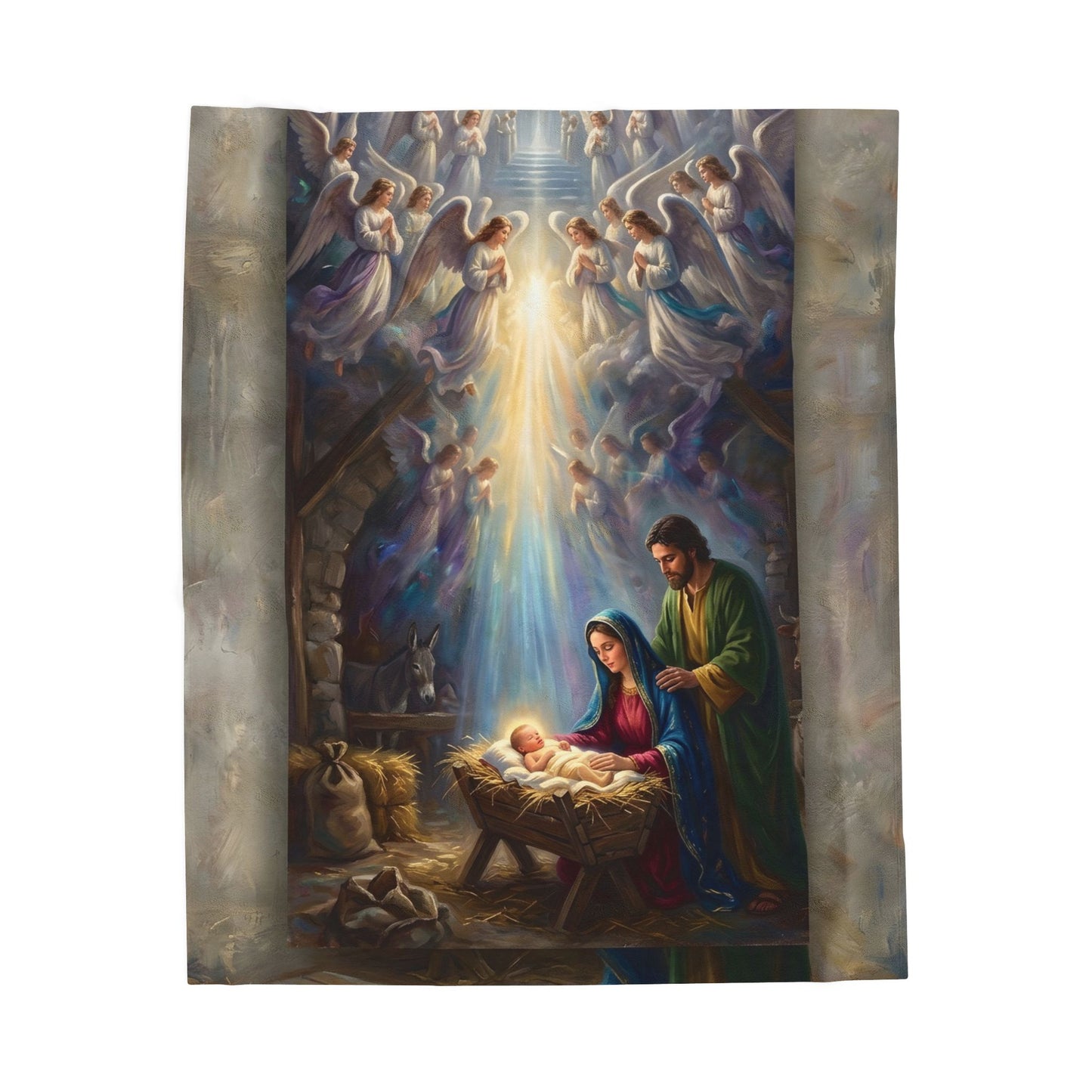 “Prince of Peace - Holy Family in Bethlehem” - Plush Blanket