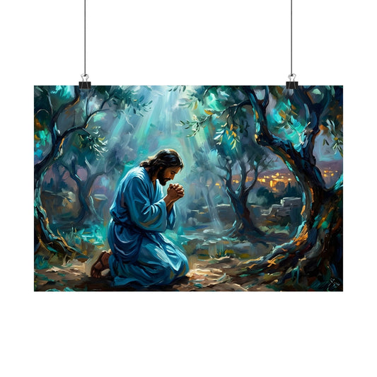 “Thy Will Be Done - Gethsemane Moonlight Prayer” - Poster