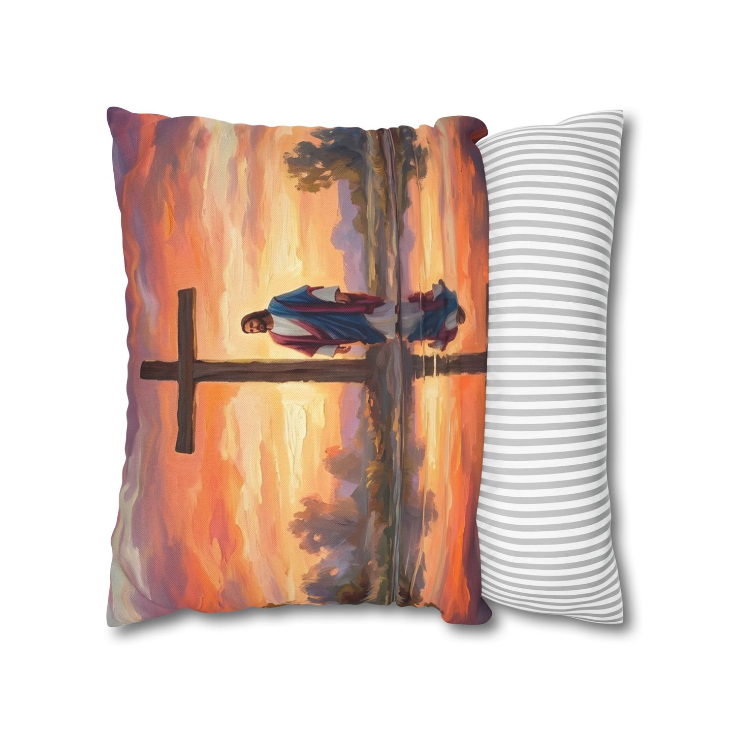 “Living Water - Cross Reflected at Dawn” - Pillowcase