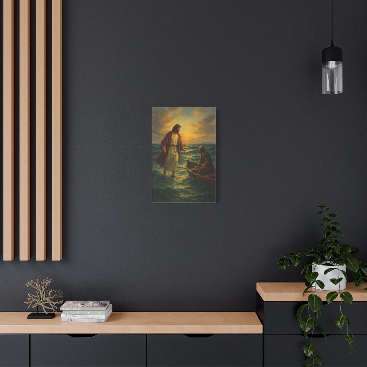 “Jesus Walks on Water – Divine Faith in the Storm” - Canvas Art