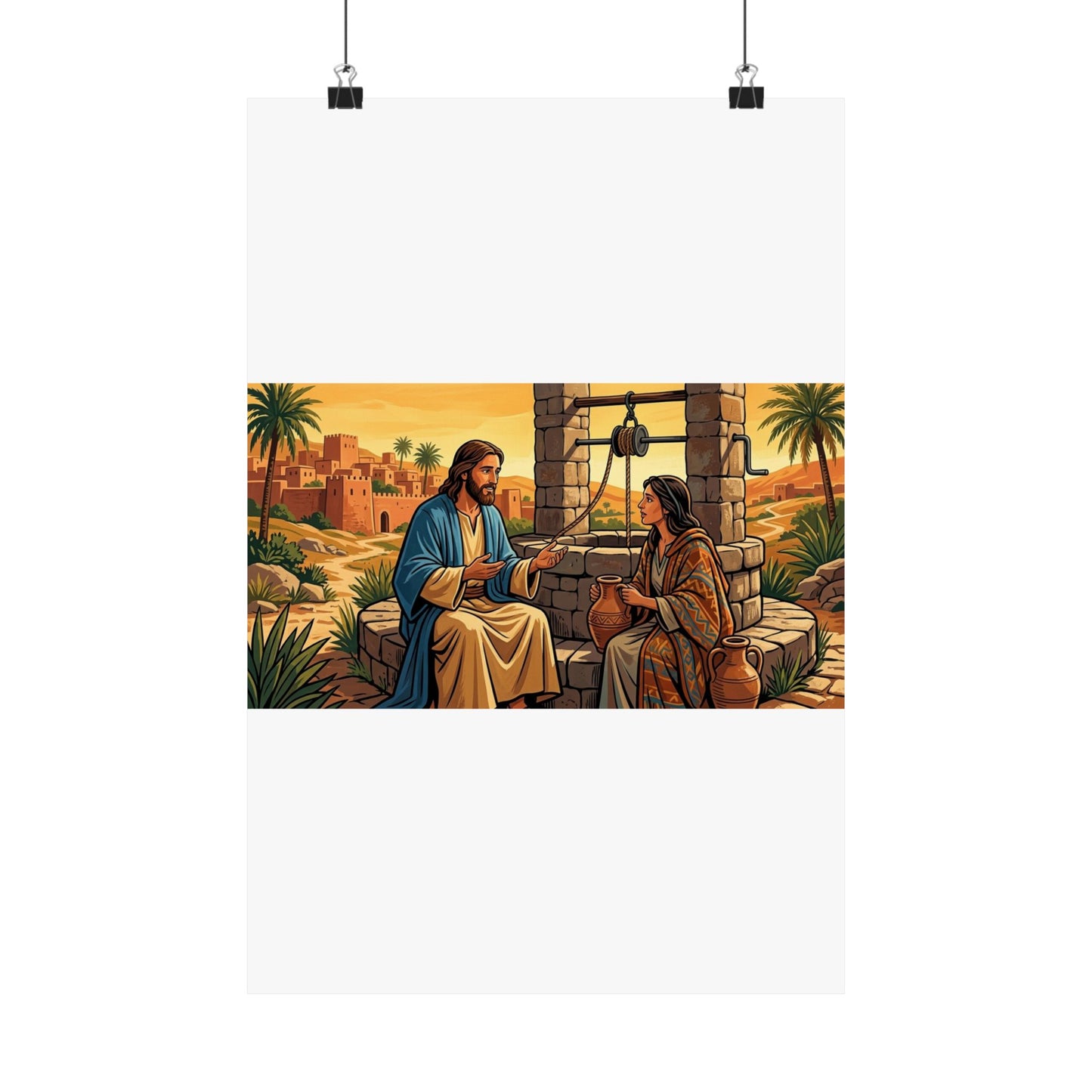 “Living Water - Jesus and the Woman at the Well” - Poster