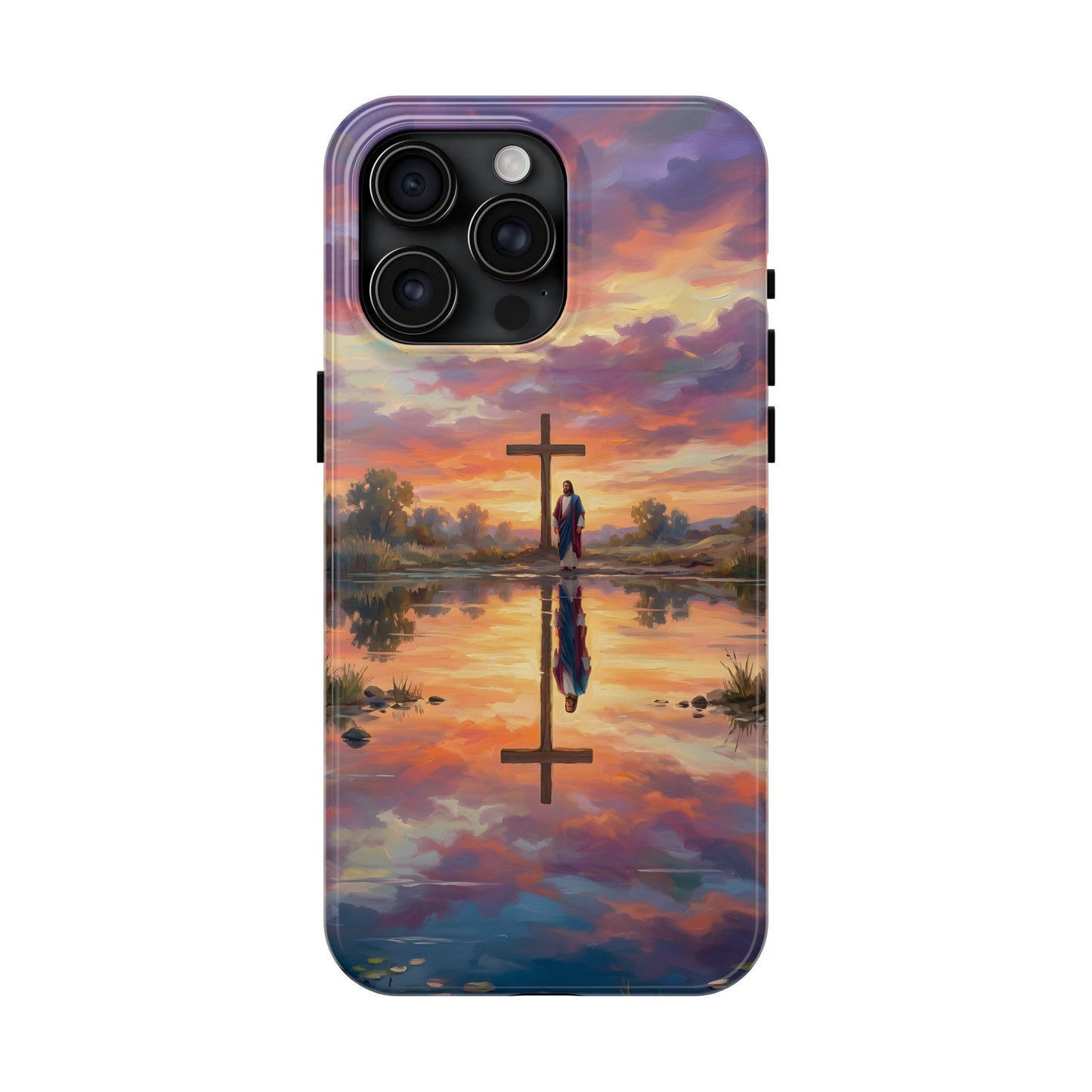 “Living Water - Cross Reflected at Dawn” - Phone Case
