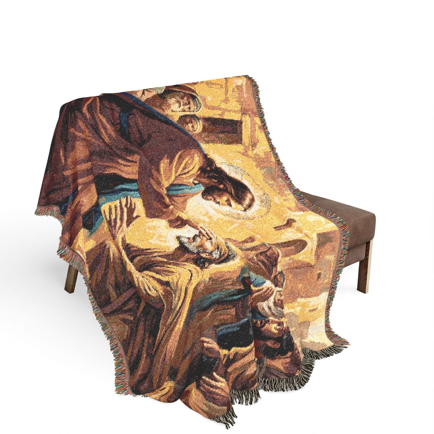 “He Opened My Eyes - Jesus Heals the Blind Man” - Woven Blanket