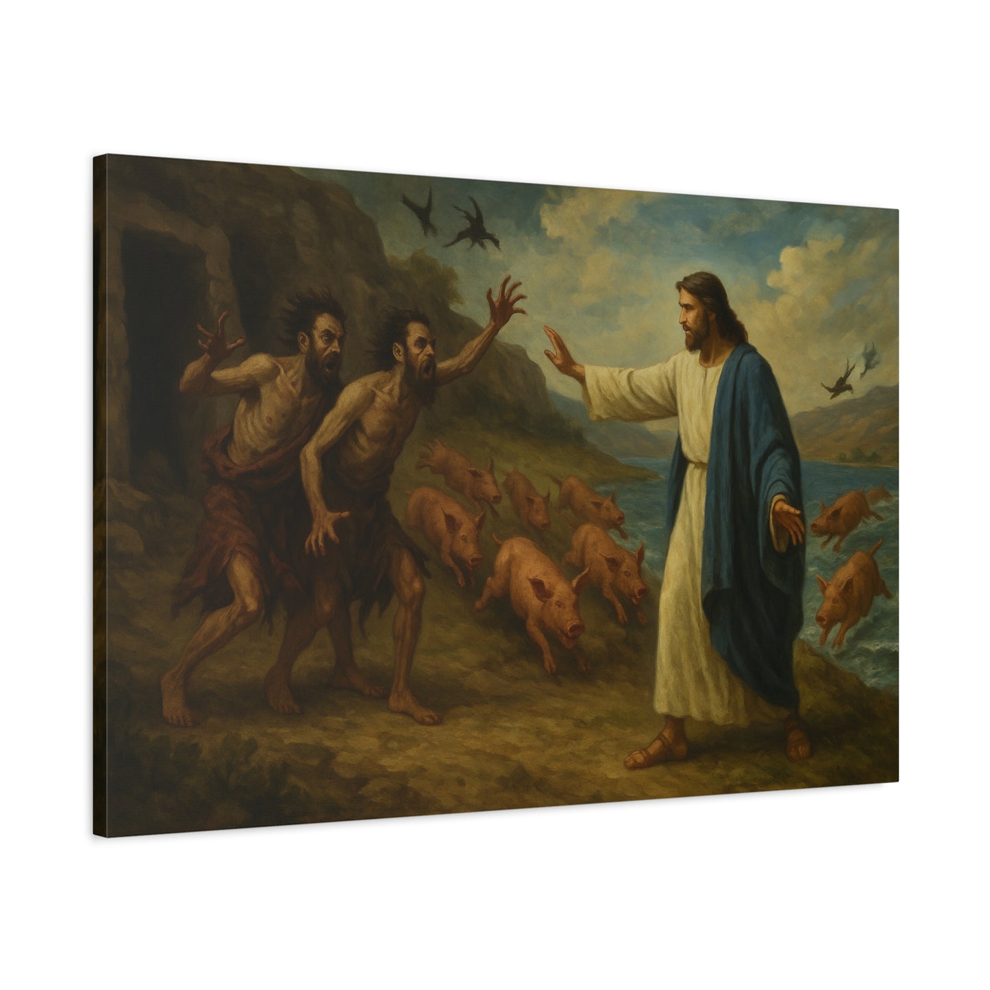 “Deliverance on the Shore – Jesus Frees the Two Demoniacs” - Canvas Art