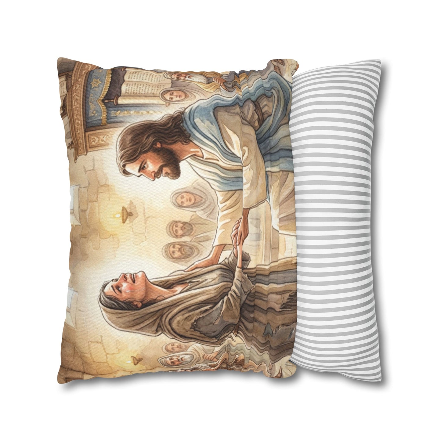 “Released - Jesus Heals the Bent Woman” - Pillowcase