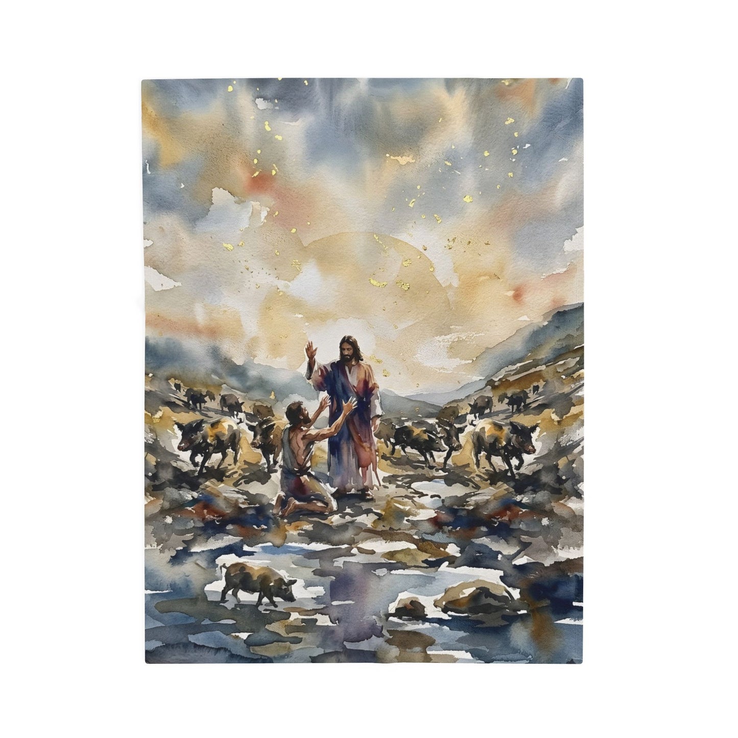 “Unchained - Jesus and the Demoniac” - Plush Blanket