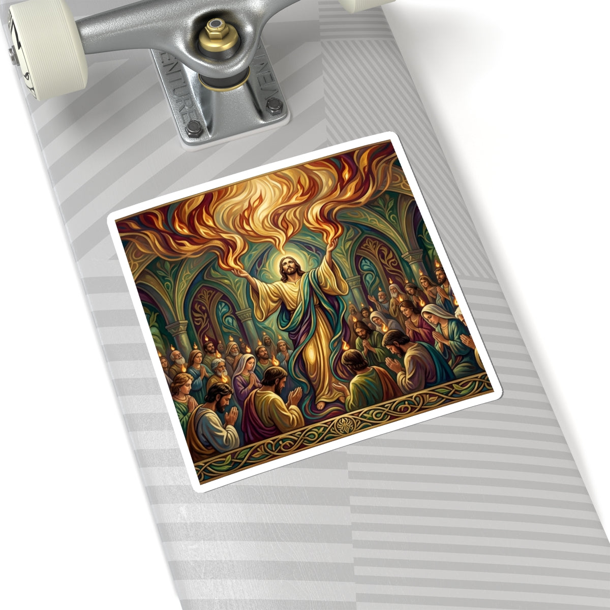“Spirit Poured Out - Pentecost Flames Descending” - Sticker