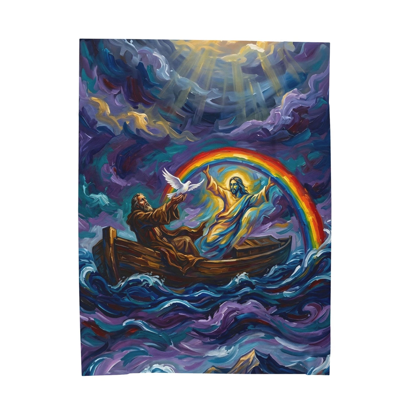 “Covenant of Hope - Noah Releases the Dove” - Plush Blanket